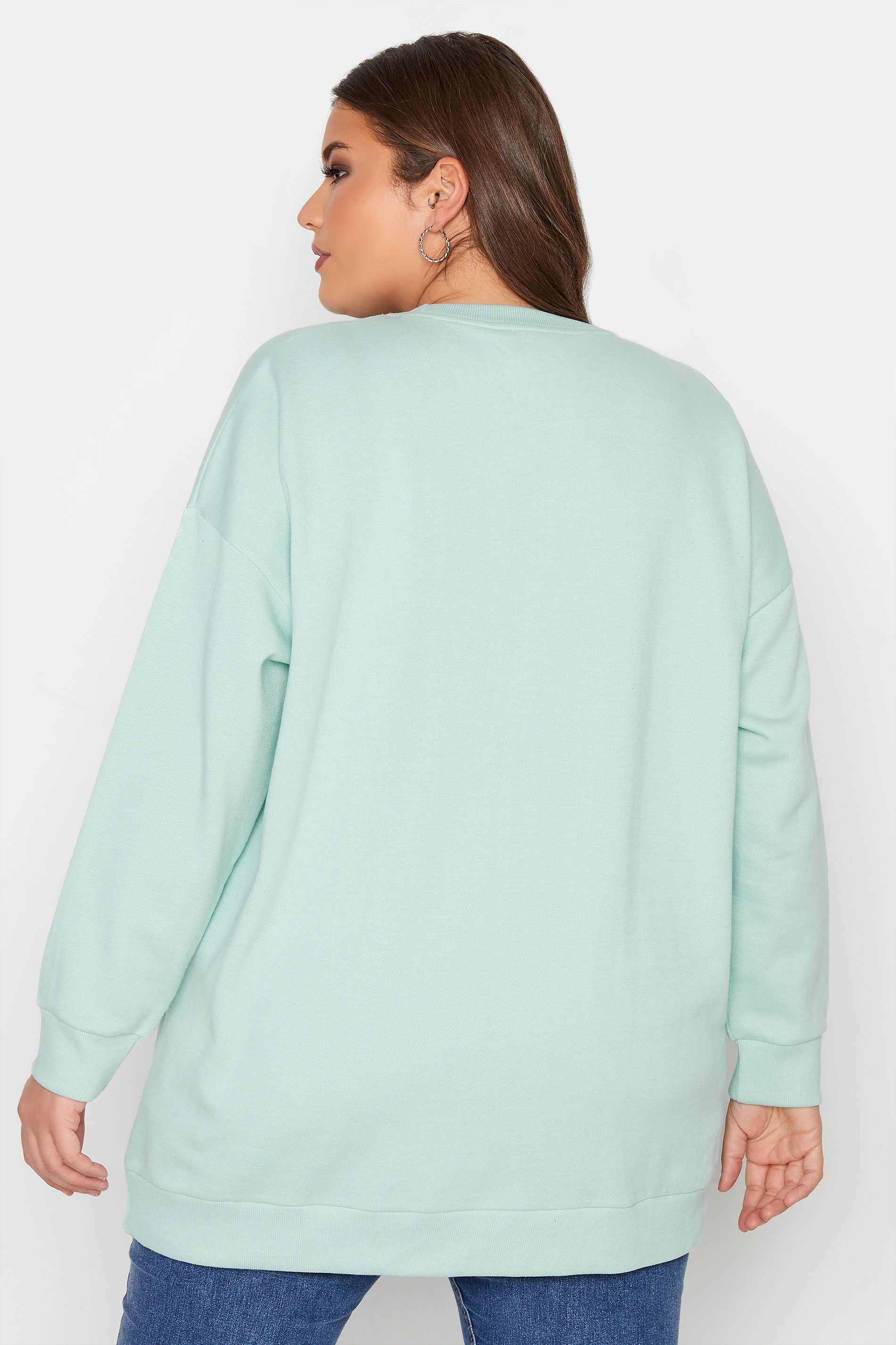Plus Size Mint Green 'California' Slogan Sweatshirt | Yours Clothing  3