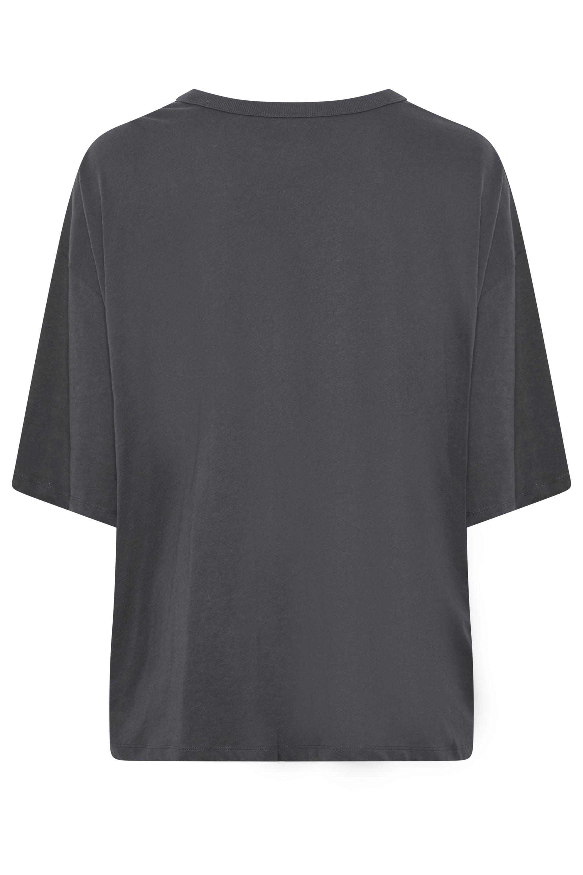 YOURS Plus Size Charcoal Grey Oversized Boxy T-Shirt | Yours Clothing 6
