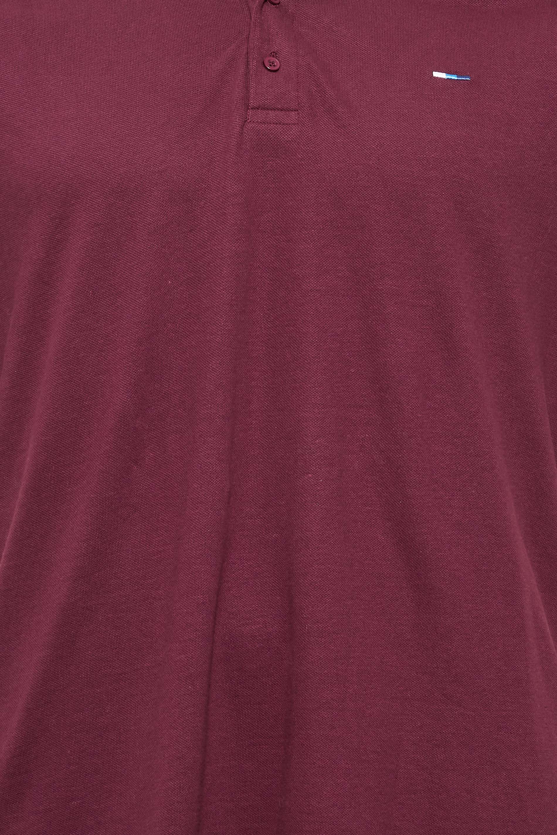 BadRhino Big & Tall Dark Red Essential Tipped Polo Shirt | BadRhino 2
