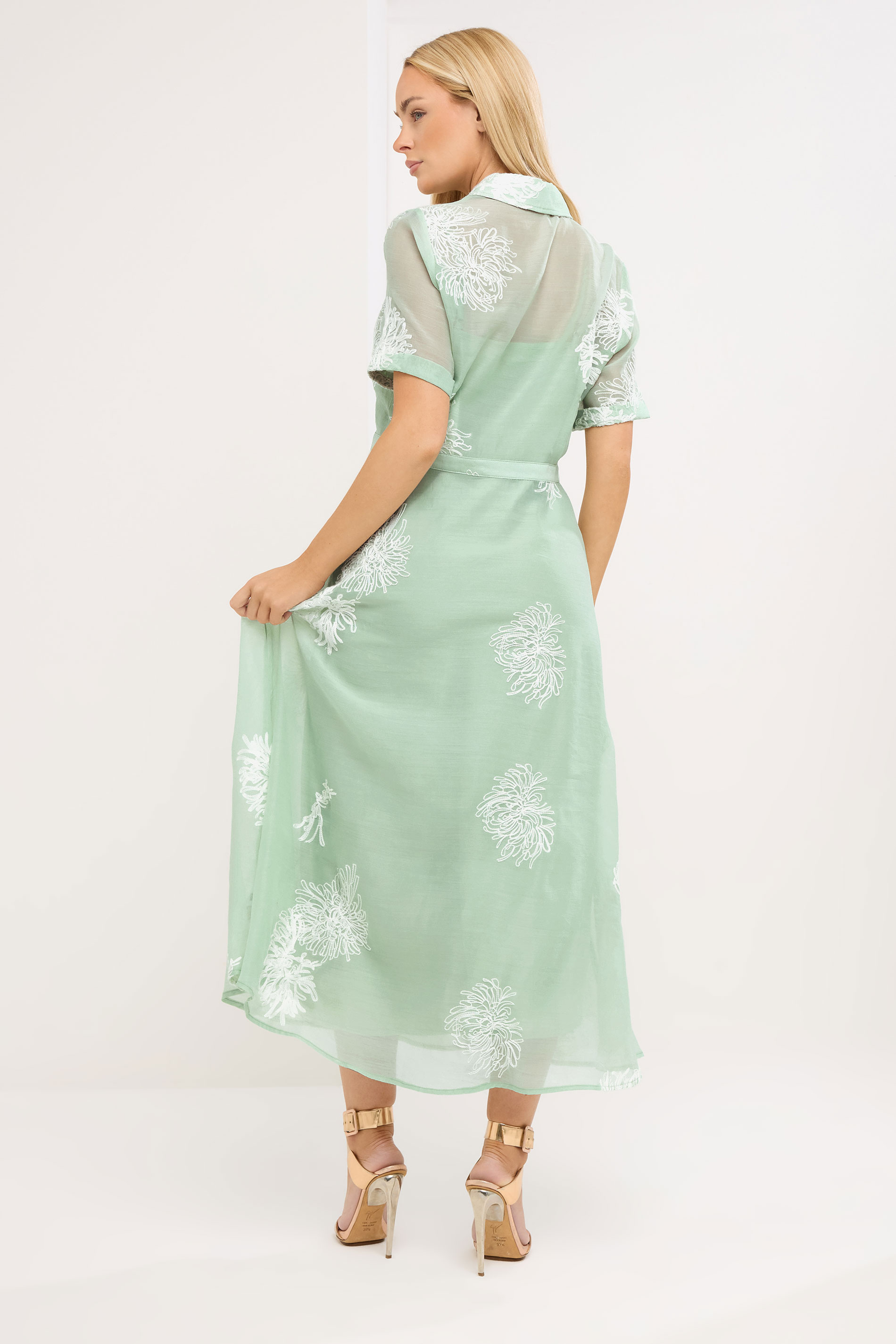 STAR Sage Green Embroidered Shirt Dress | StarByJM 2