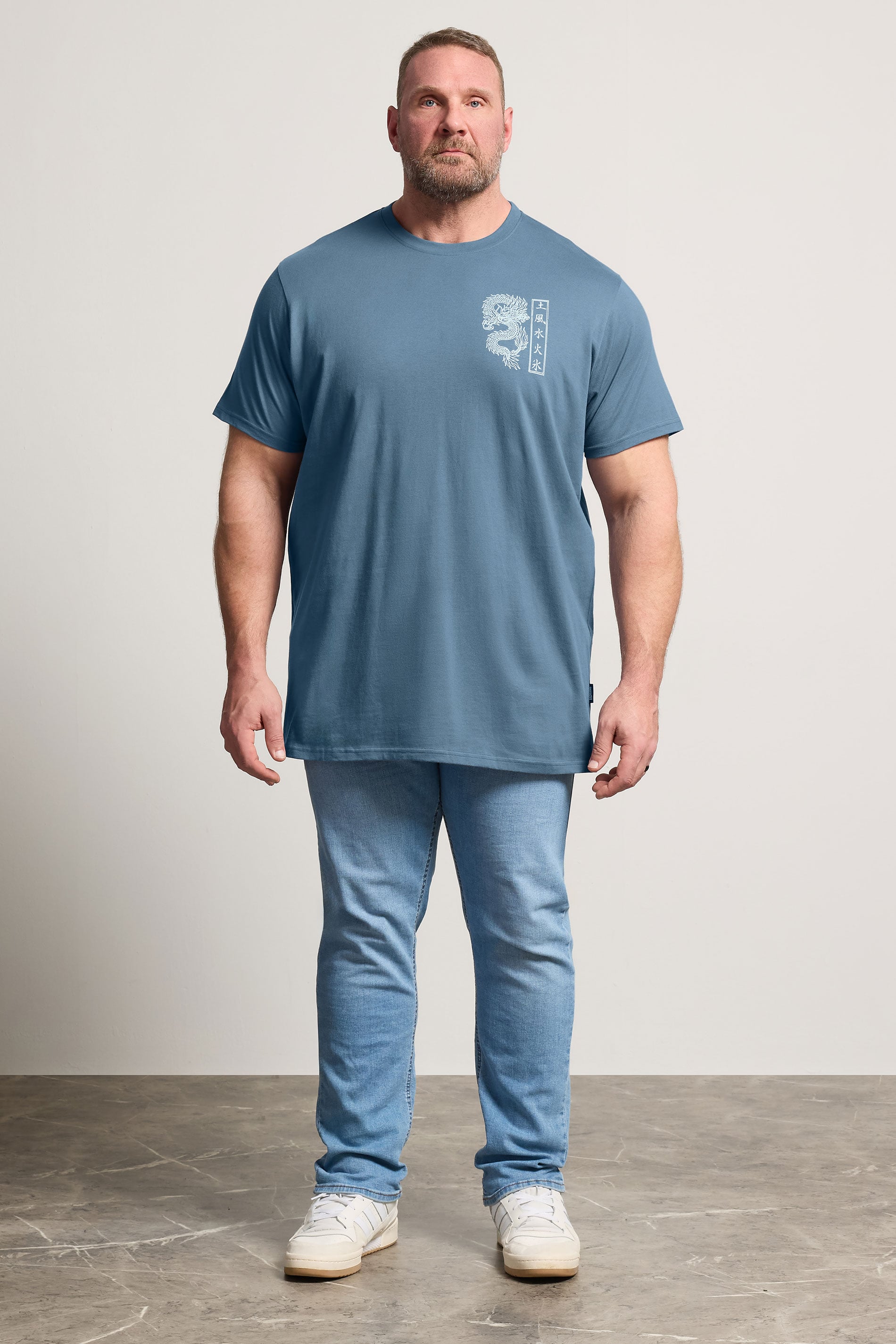 BadRhino Big & Tall Blue Dragon Graphic T-Shirt | BadRhino 4