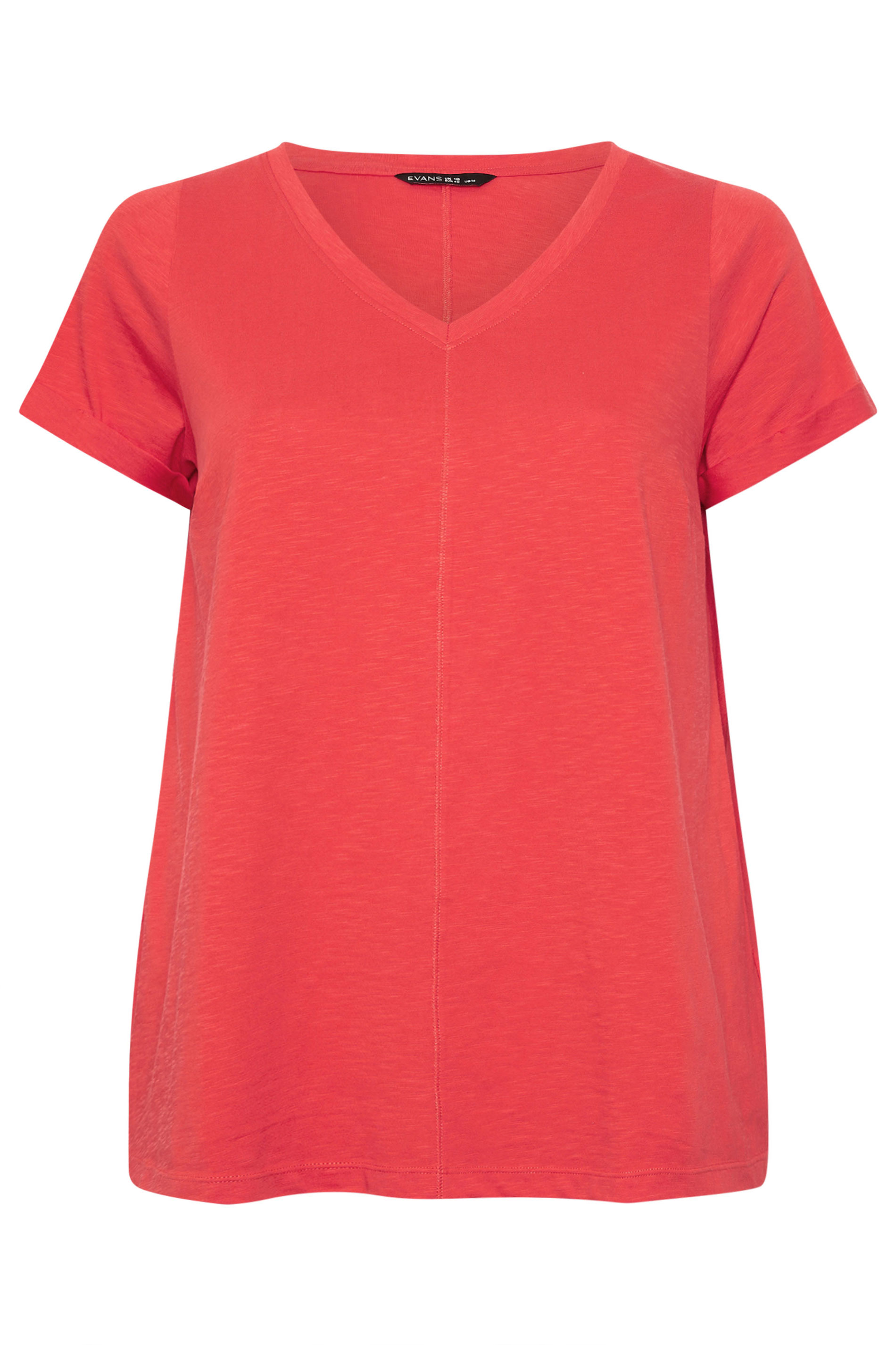 EVANS 2 Pack Plus Size Red & Navy Blue Cotton T-Shirts | Evans 9