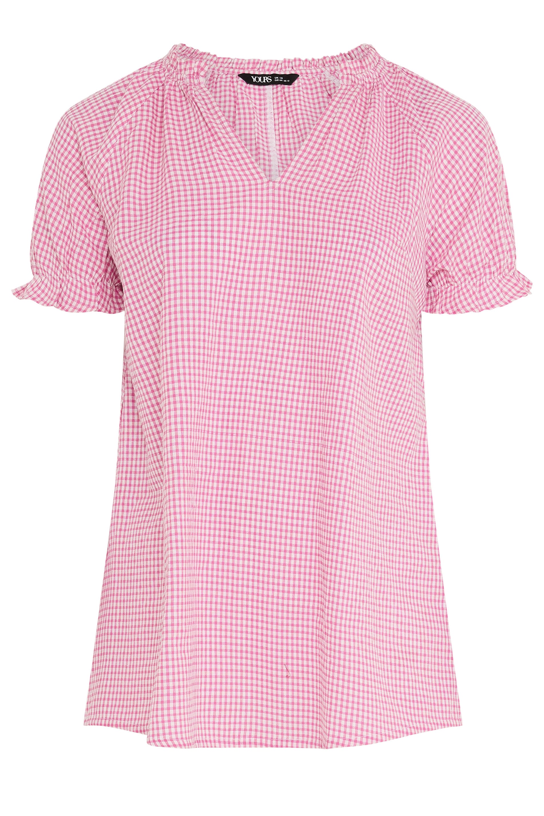 YOURS Plus Size Pink Gingham Blouse | Yours Clothing 5