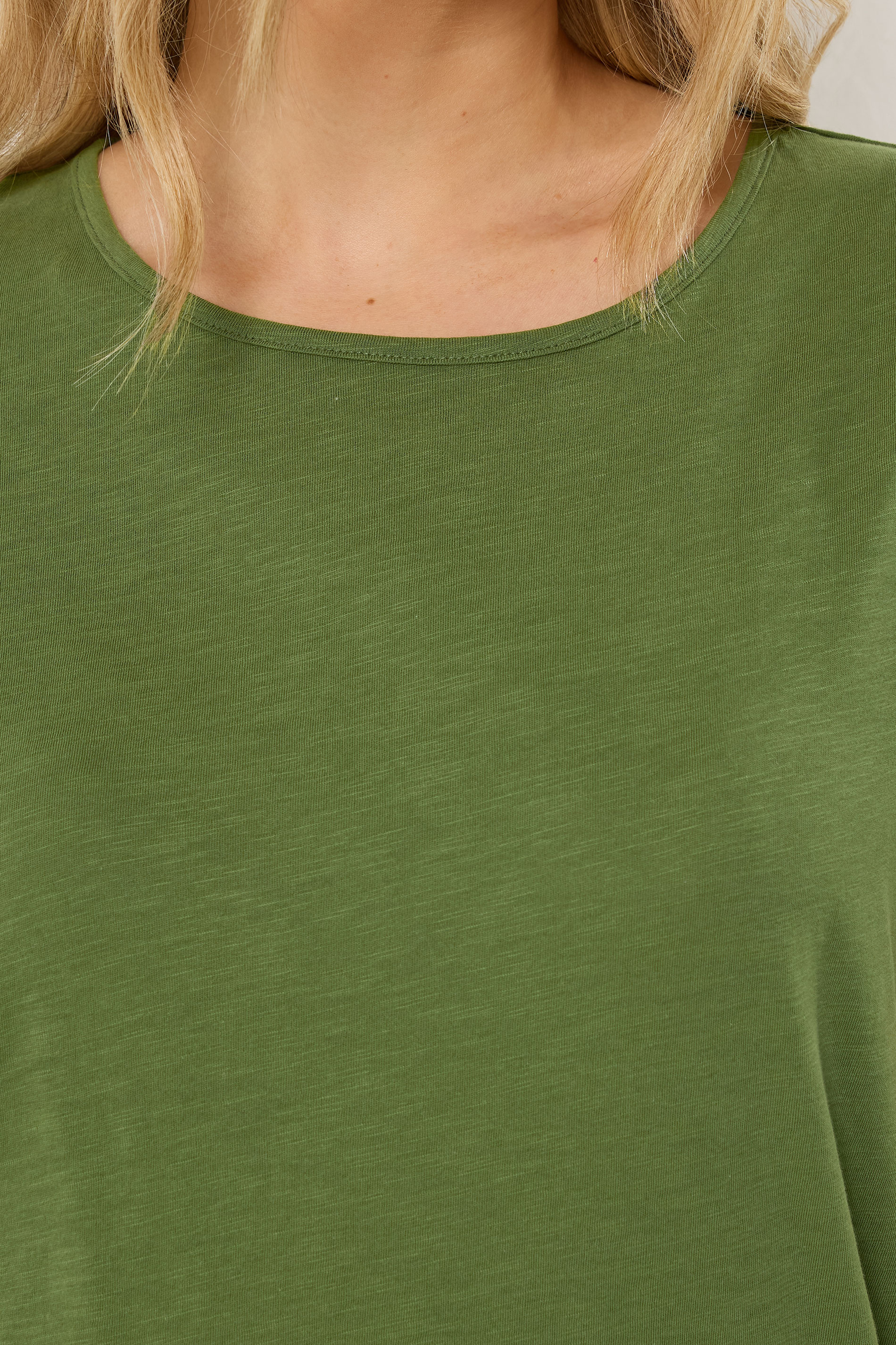 LTS Tall 2 PACK Women's Olive Green & Pink Marl Cotton T-Shirt | Long Tall Sally 6