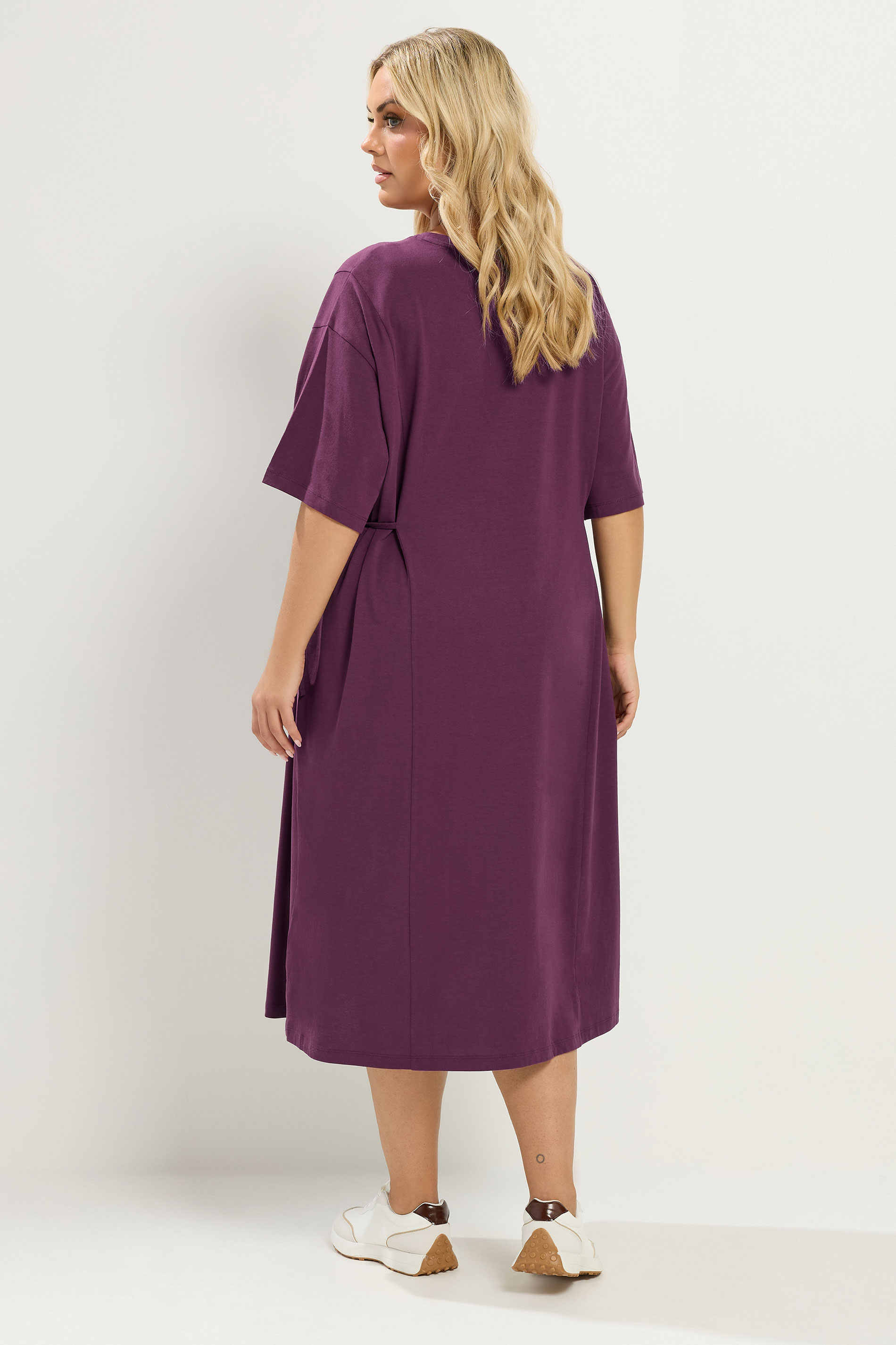 YOURS Plus Size Purple Front Tie Midi Dress | Yours Clothing 2