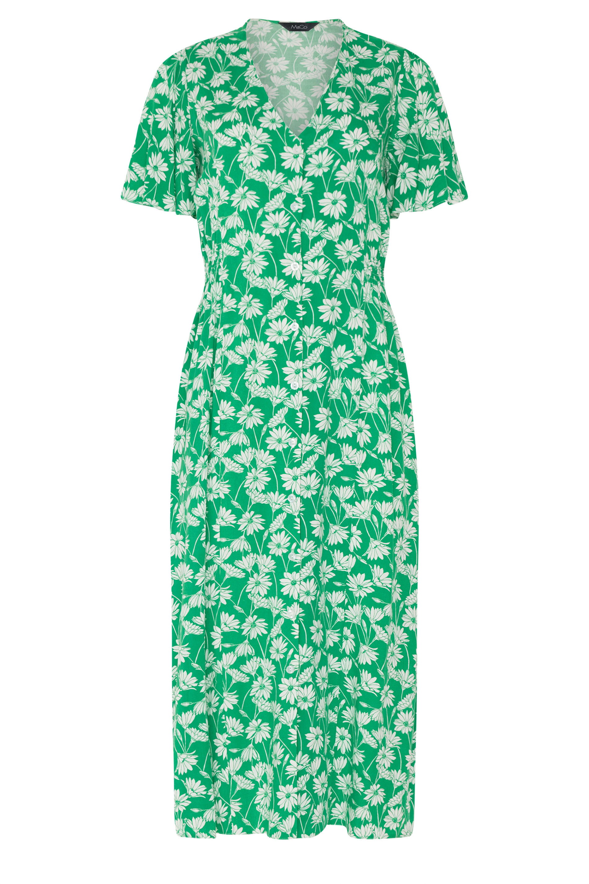 M&Co Green Daisy Print Midi Tea Dress | M&Co 5