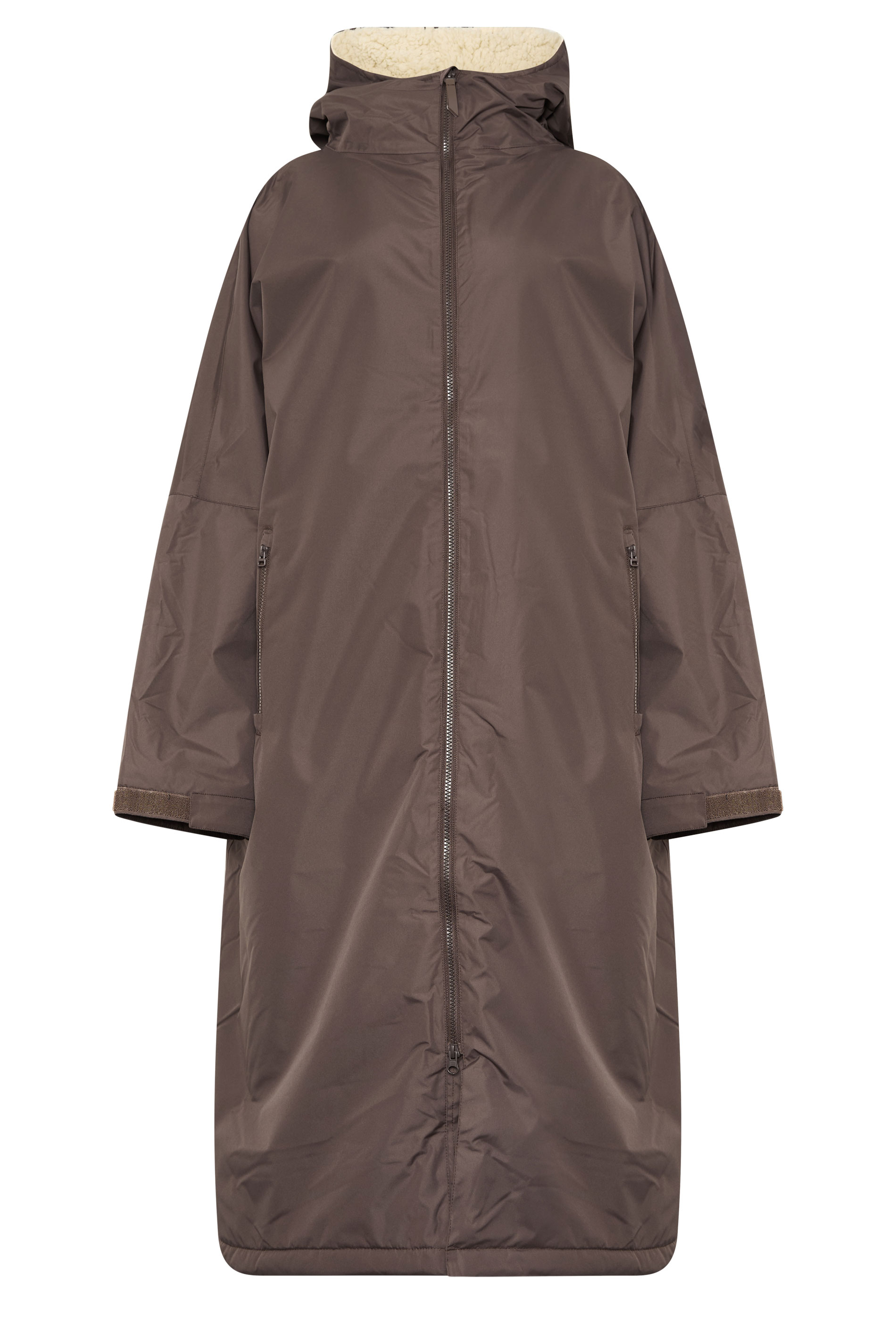 LTS Tall Women' Brown Borg Lined Robe | Long Tall Sally 1