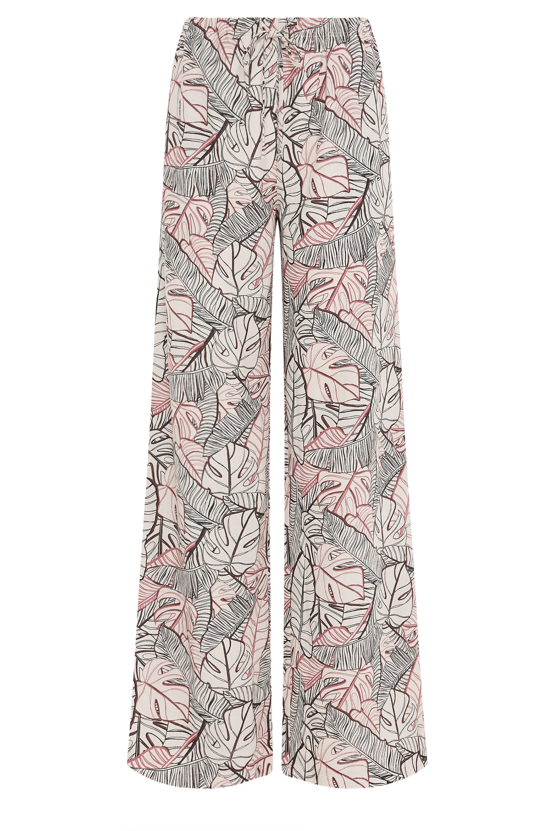 LTS Tall Women's Natural Brown Palm Wide Leg Trousers | Long Tall Sally 6