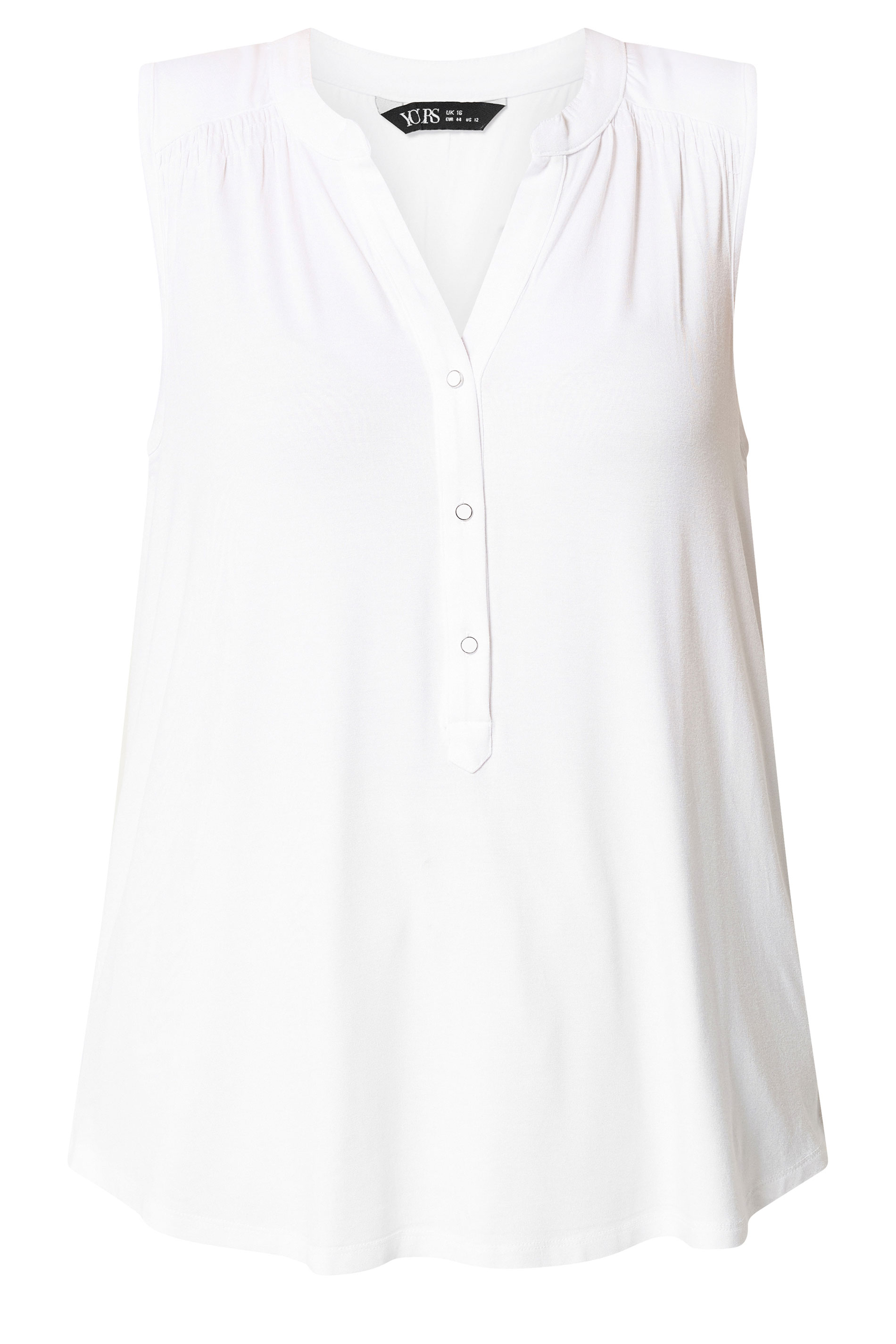 YOURS Plus Size White Notch Neck Vest Top | Yours Clothing 5