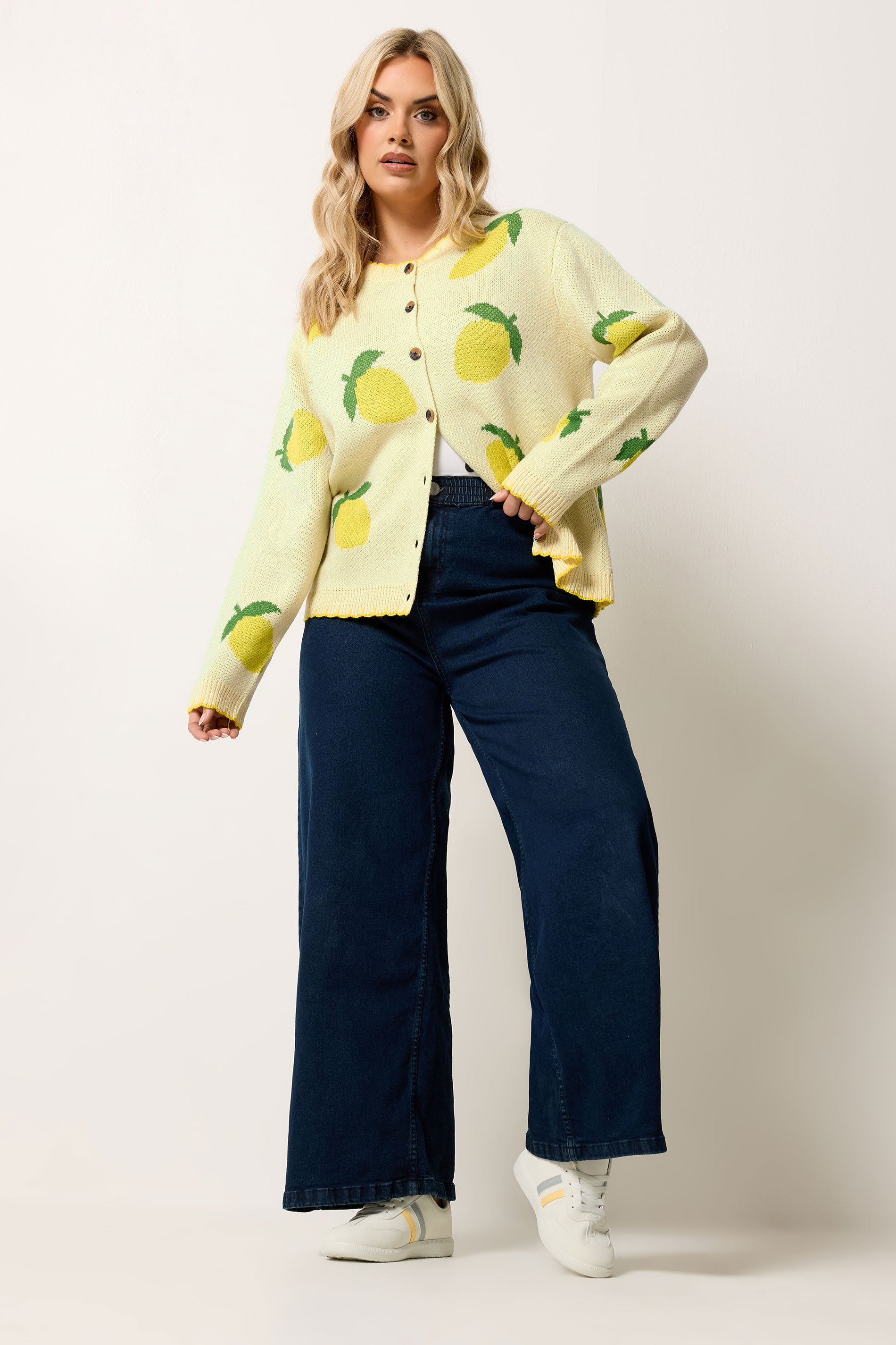 YOURS Plus Size Yellow Lemon Cardigan | Yours Clothing 1