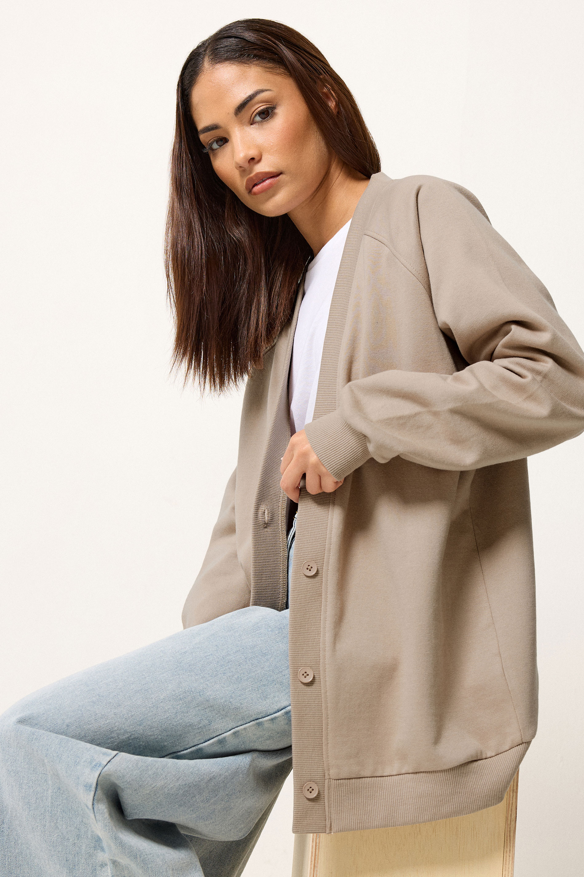 PixieGirl Petite Women's Natural Brown Cardigan | PixieGirl 3
