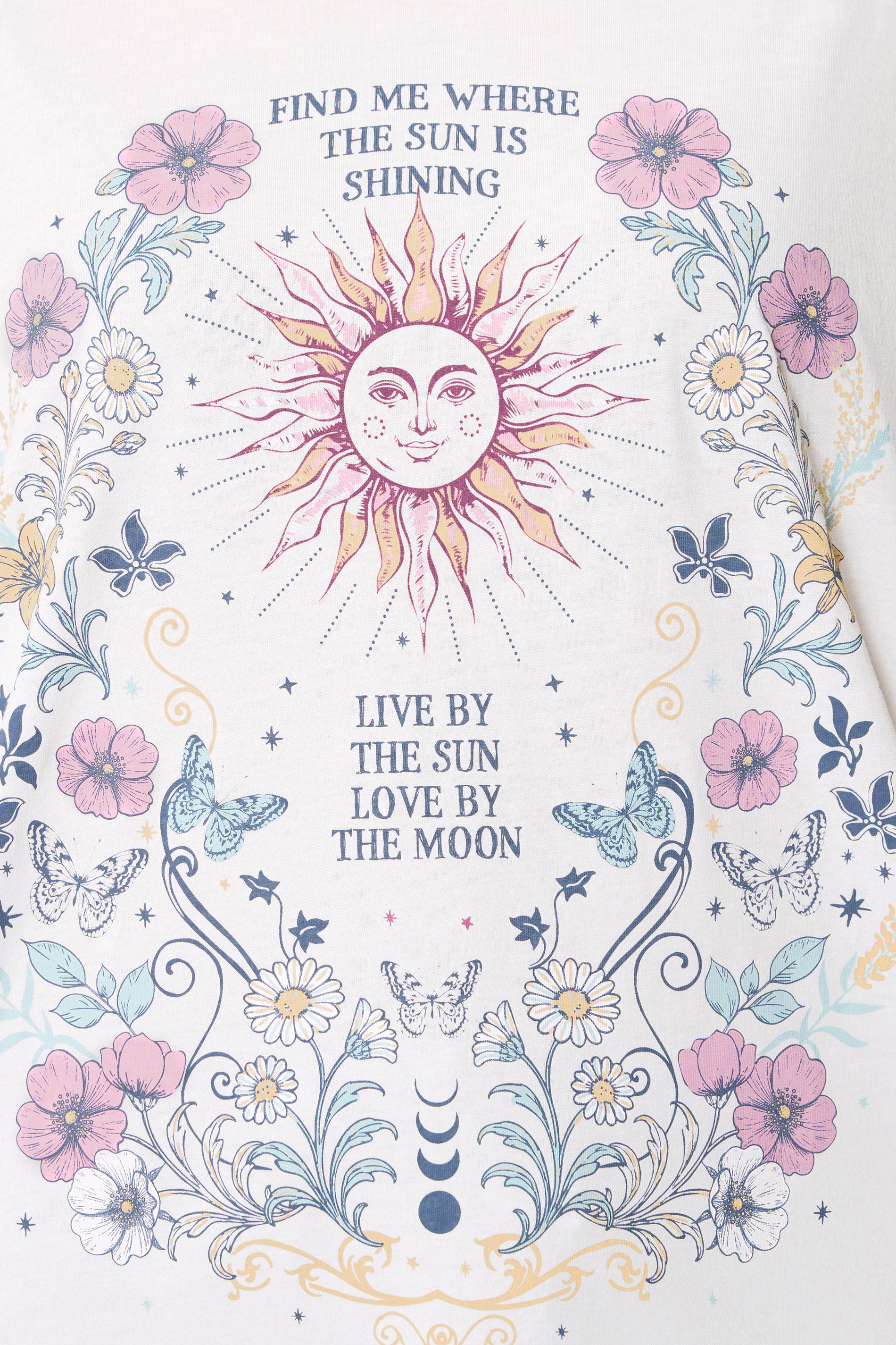 YOURS Plus Size White Floral & Sun Graphic Boxy T-Shirt | Yours Clothing 5