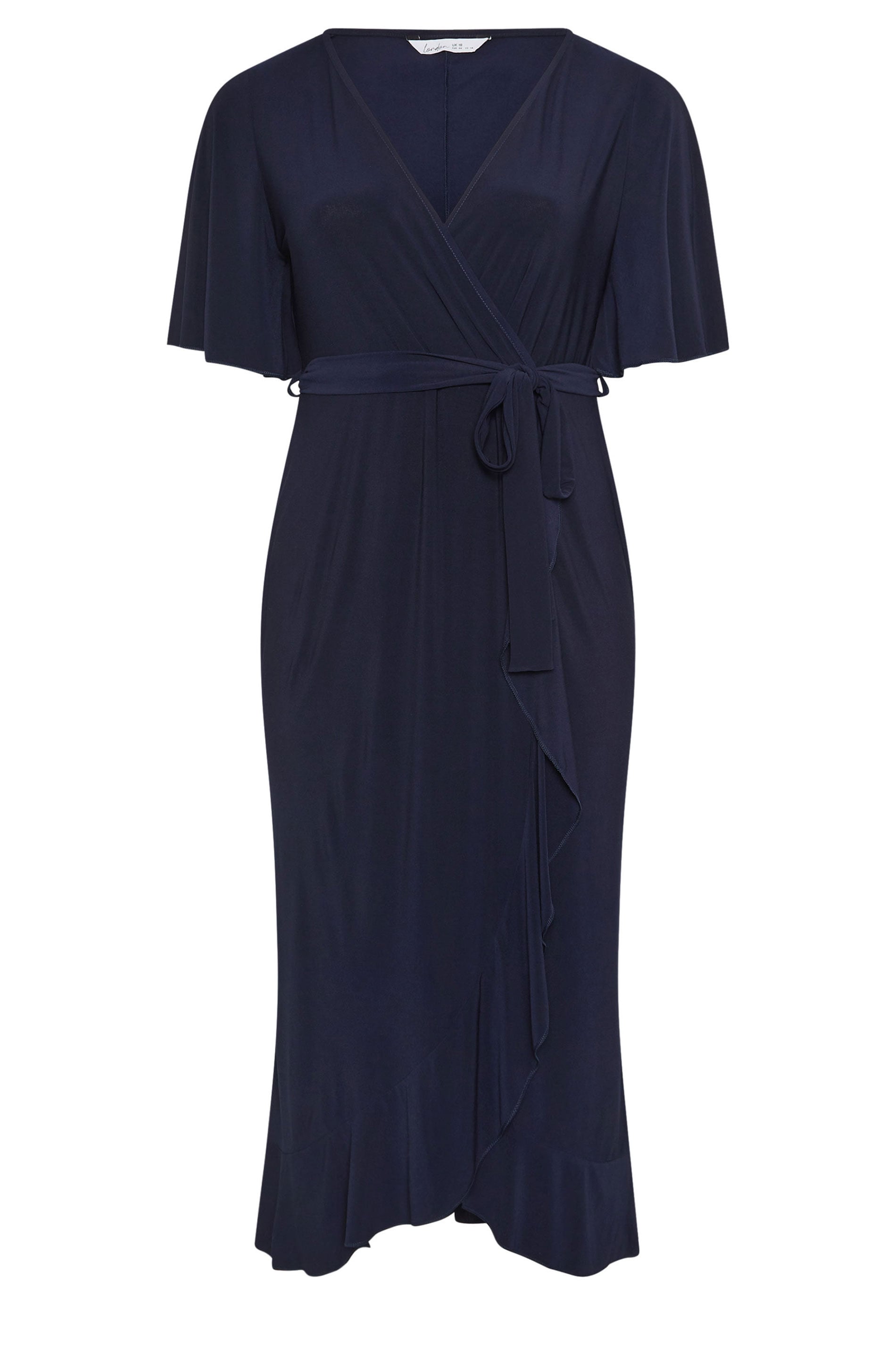 YOURS LONDON Plus Size Navy Blue Wrap Dress | Yours Clothing 5