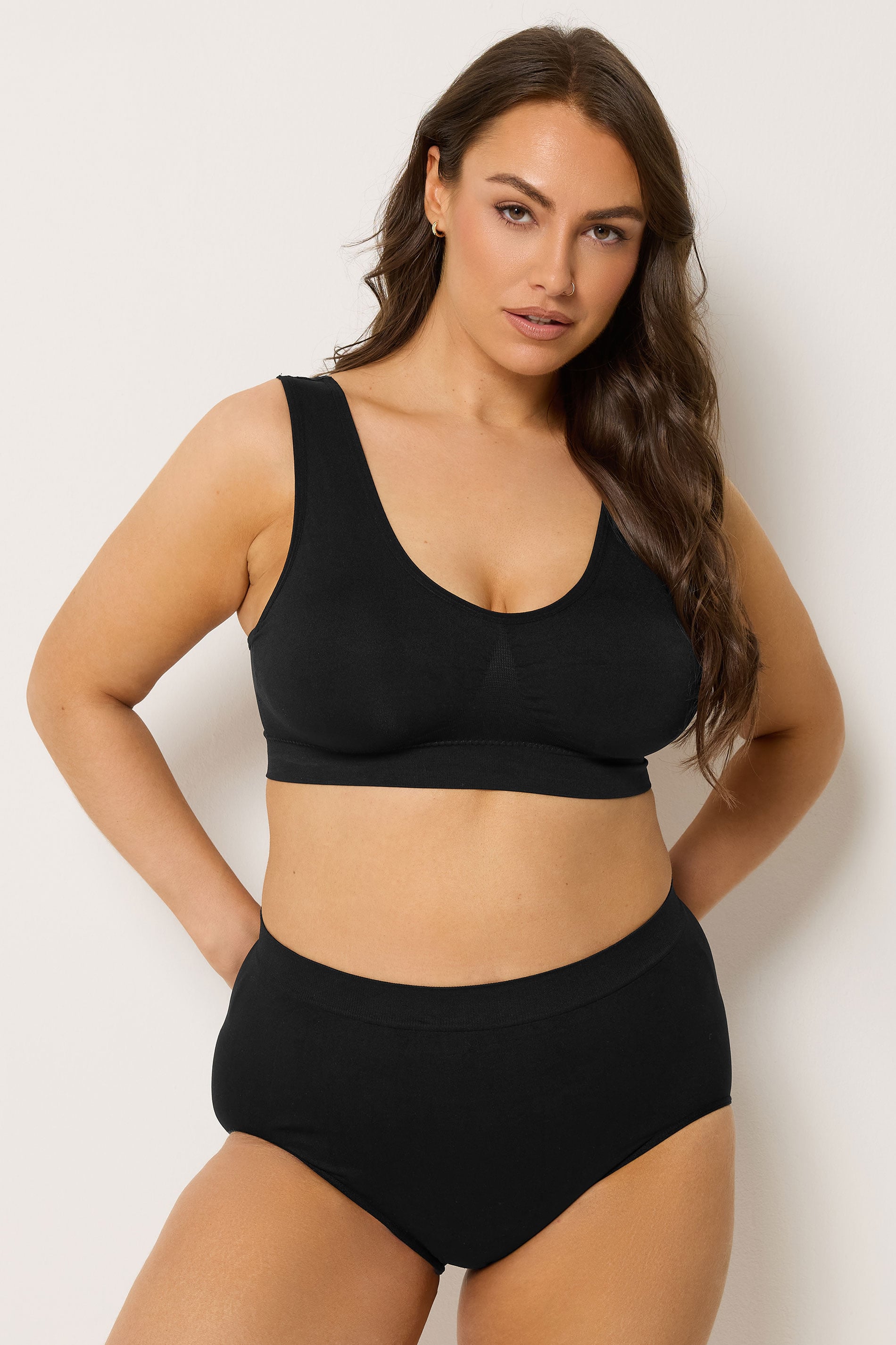 YOURSET Plus Size 3 PACK Black & Nude Seamless Light Control Full Briefs | Yours Clothing  4