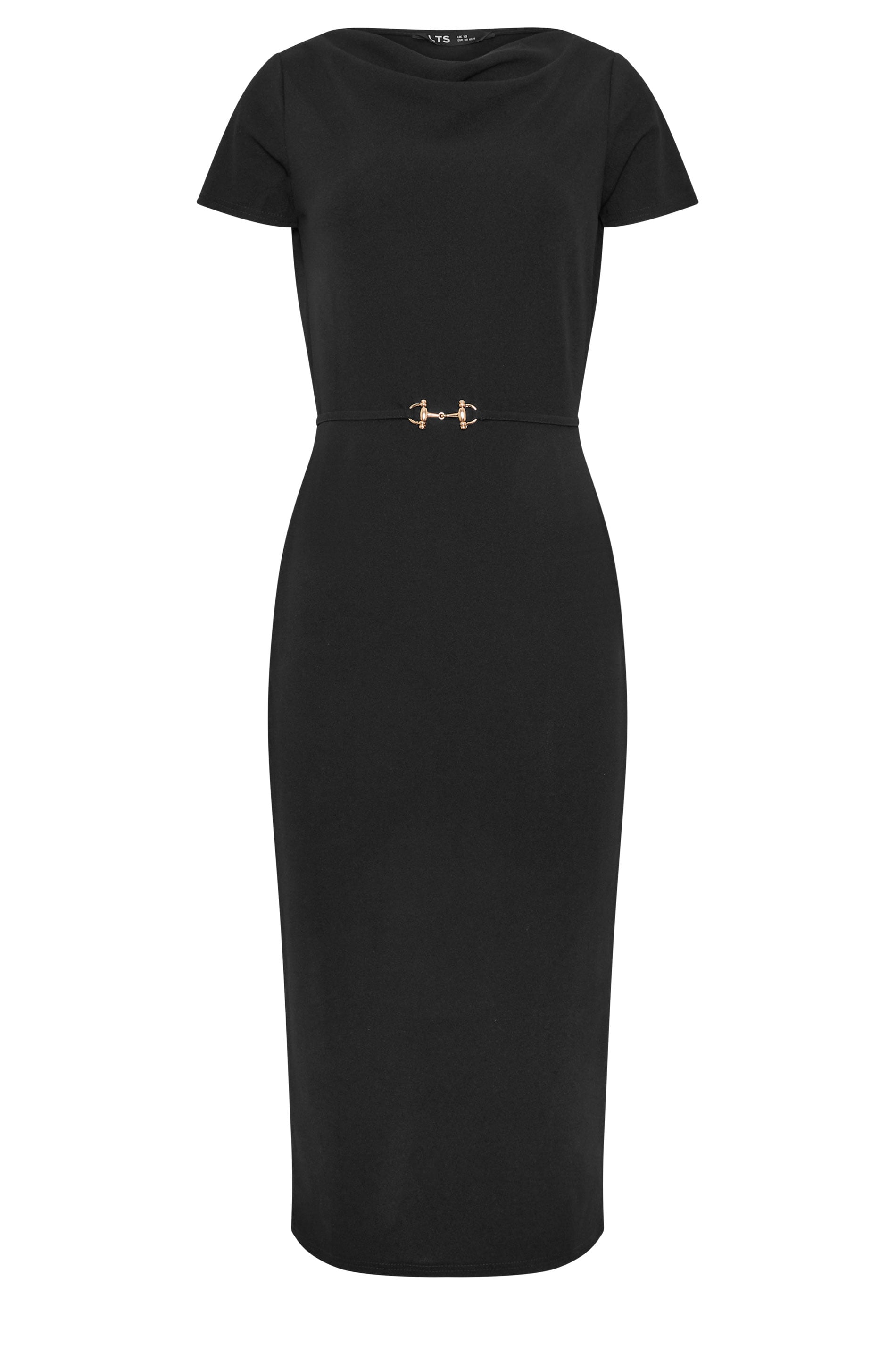 LTS Tall Women's Black Scuba Buckle Midi Dress | Long Tall Sally 5