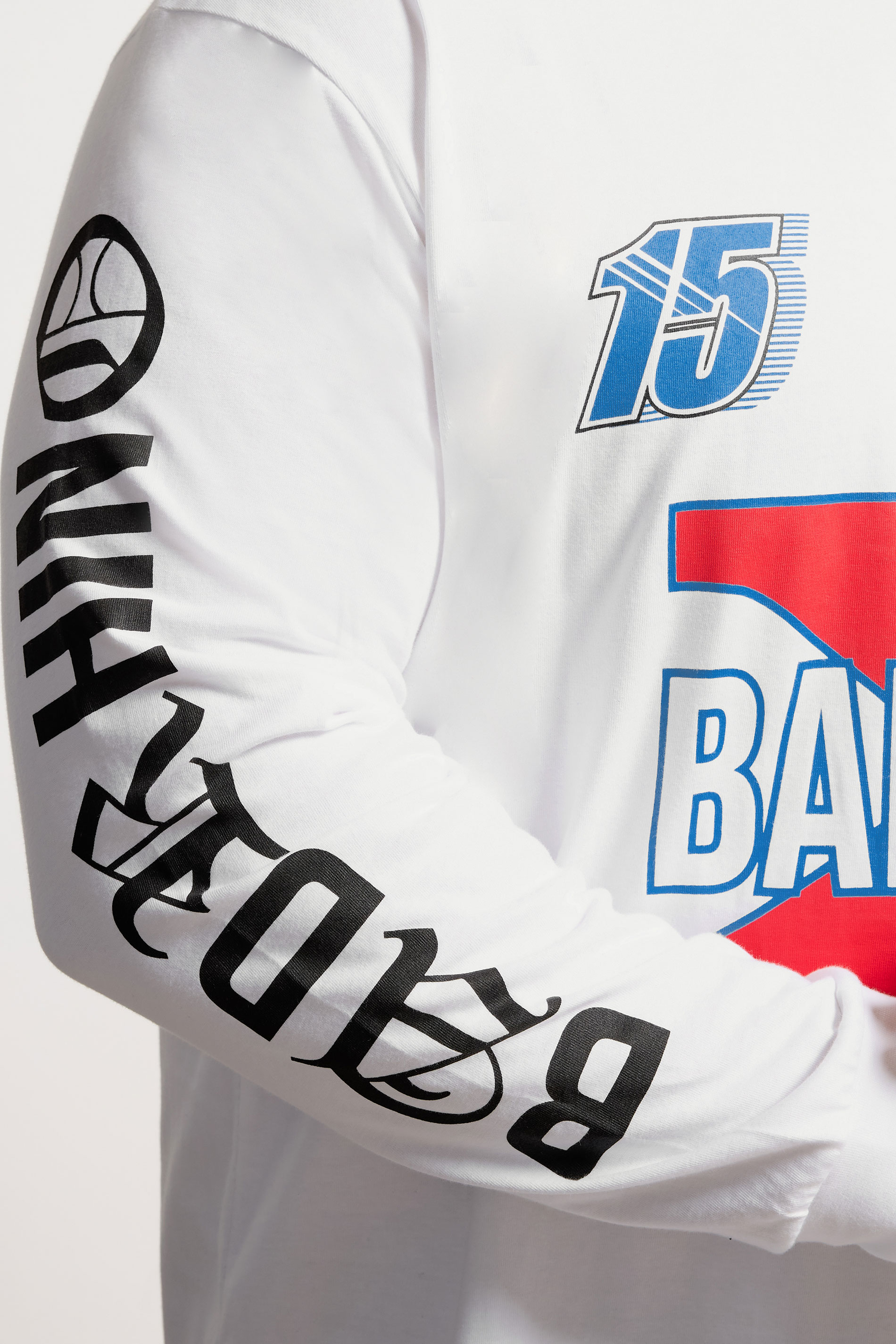 BadRhino Big & Tall White Long Sleeve Racing Graphic T-shirt | BadRhino 4