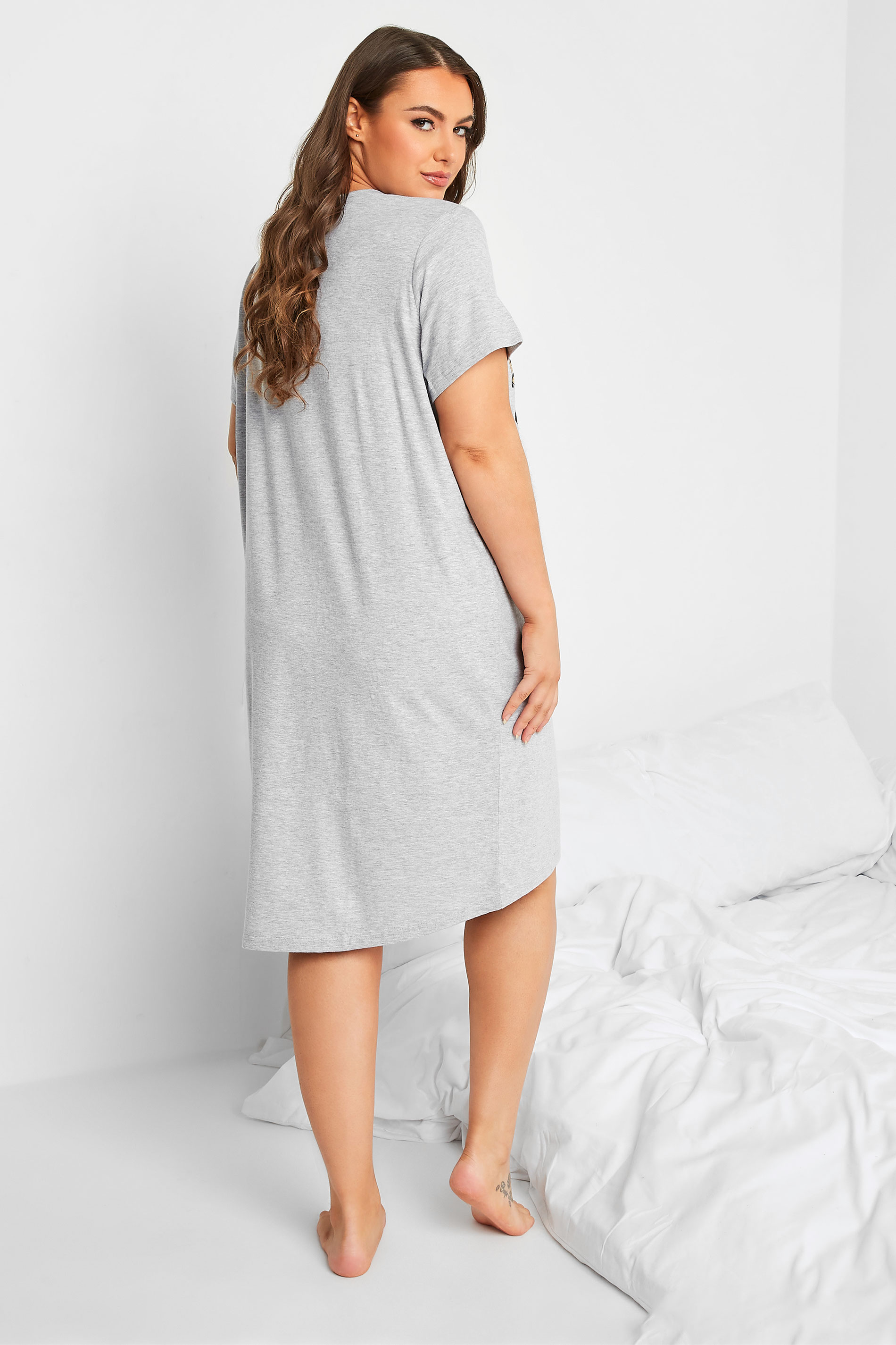 DISNEY Plus Size Grey Winnie The Pooh Balloon Nightdress | Yours Clothing 3
