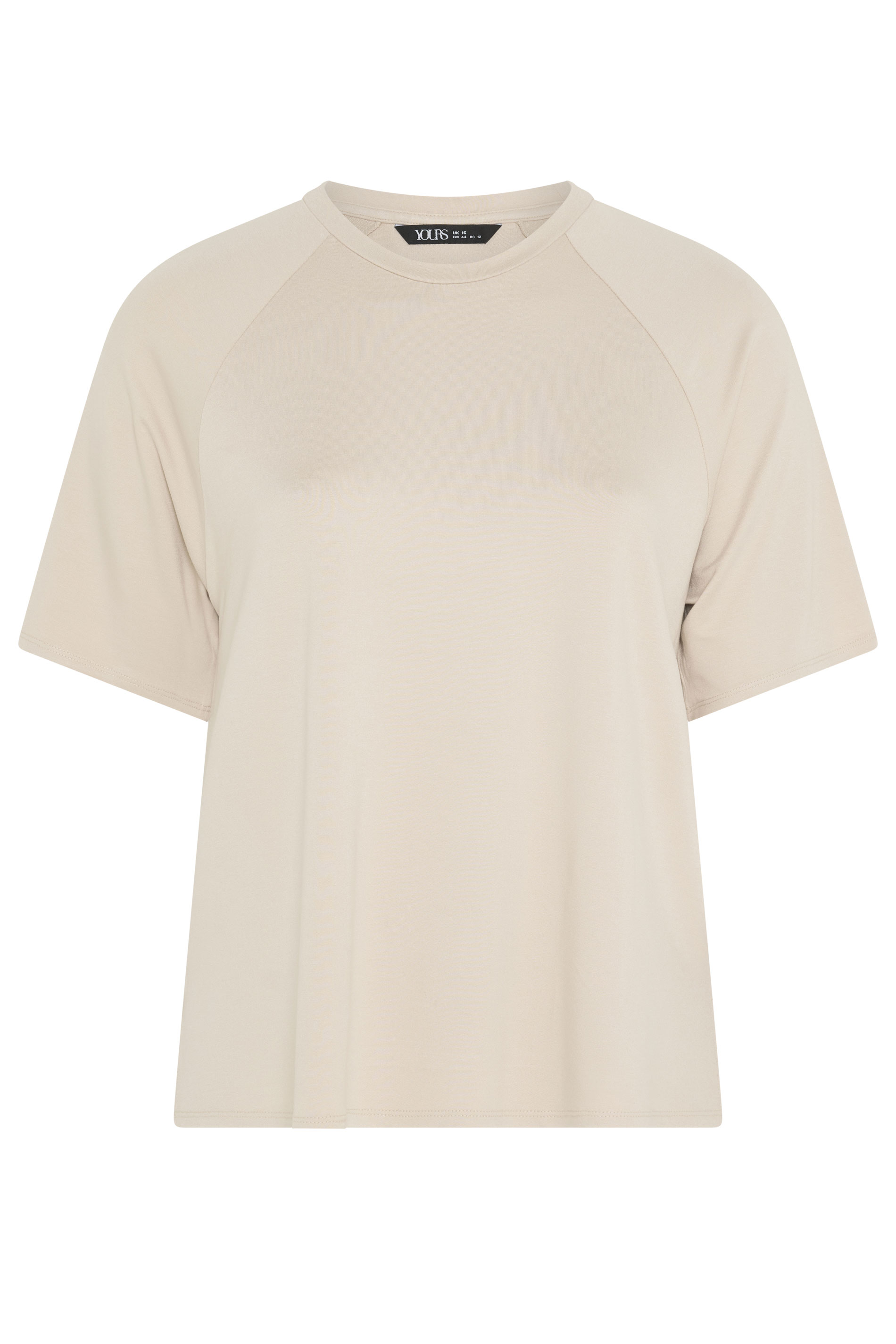 YOURS Plus Size Natural Brown Soft Touch Raglan T-Shirt | Yours Clothing 5