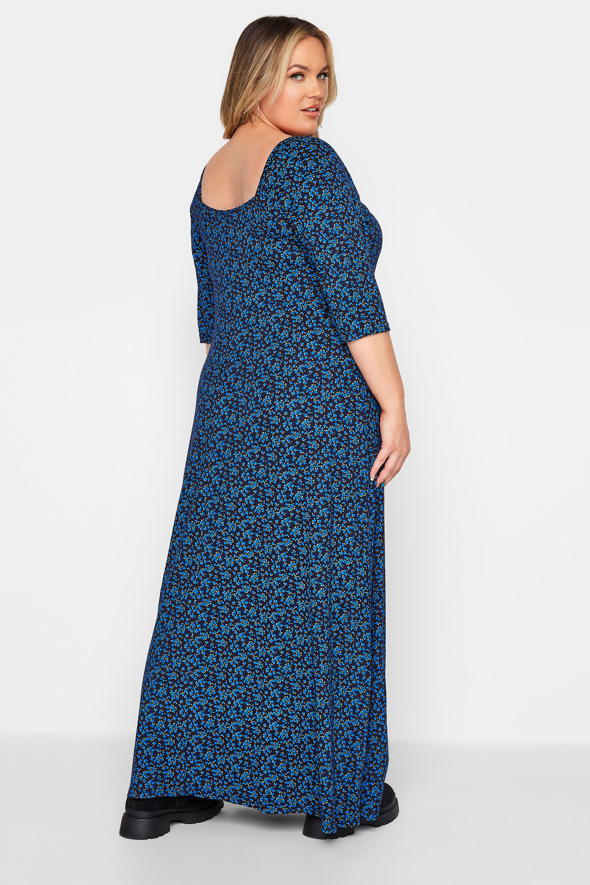 Plus Size LIMITED COLLECTION Cobalt Blue Ditsy Maxi Dress | Yours Clothing