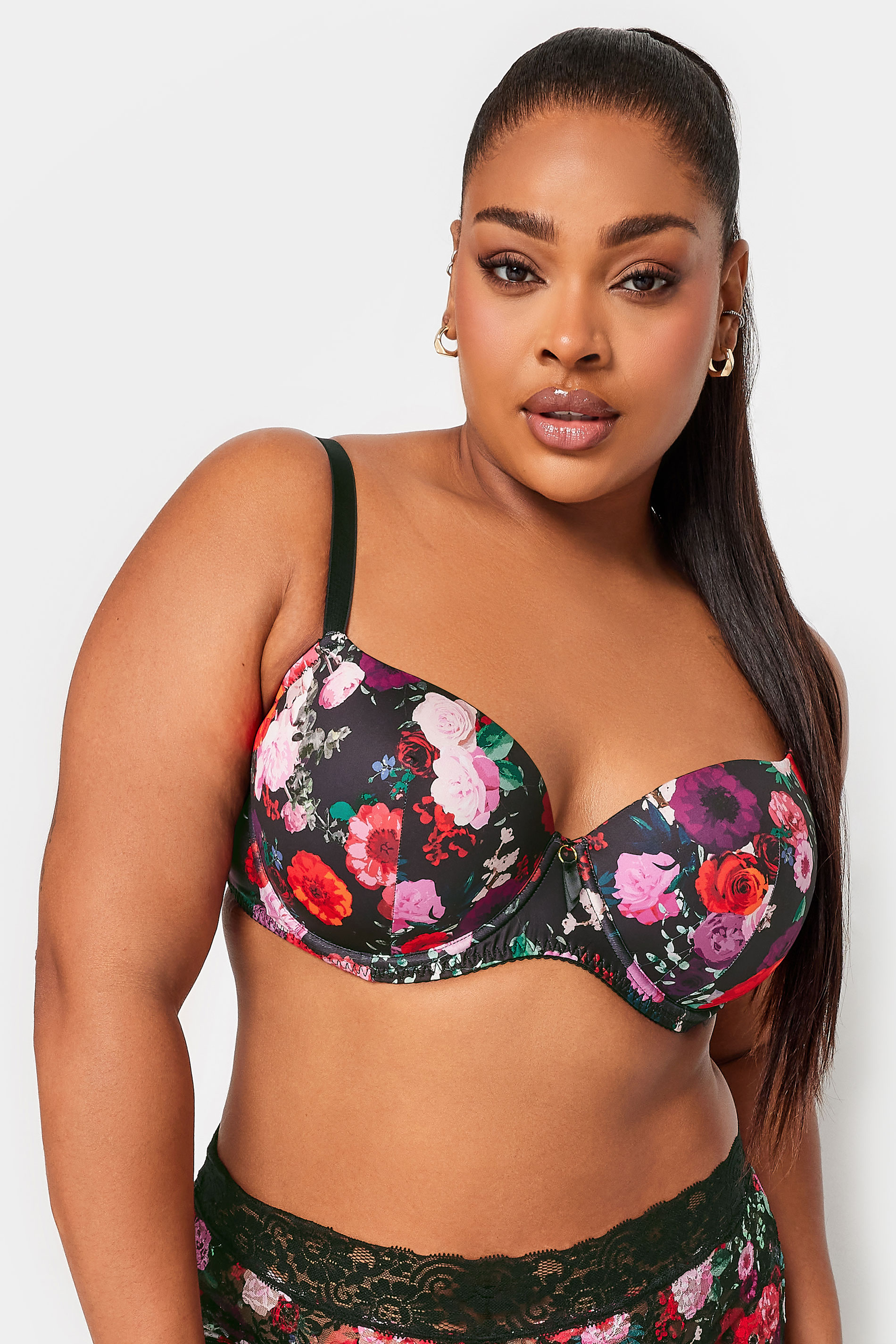Poppy Floral Printed Tights - Plus Size Bras