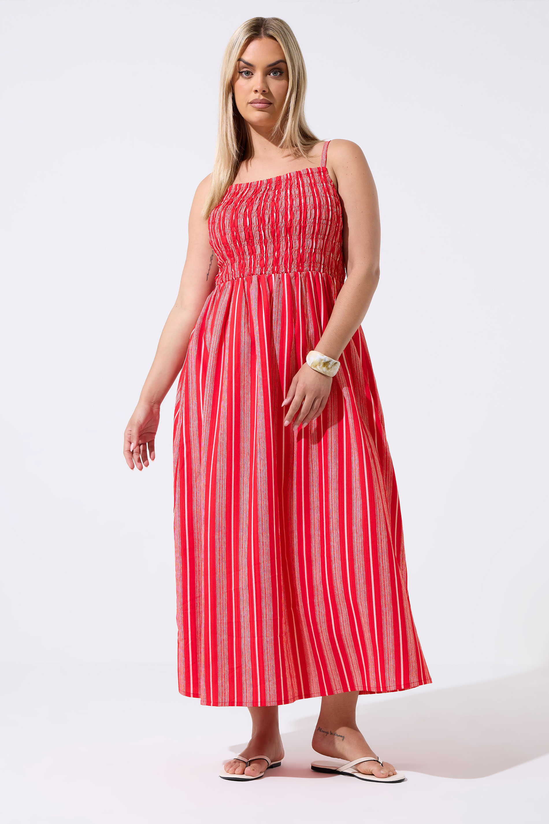 LIMITED COLLECTION Plus Size Red Stripe Maxi Dress | Yours Clothing 3