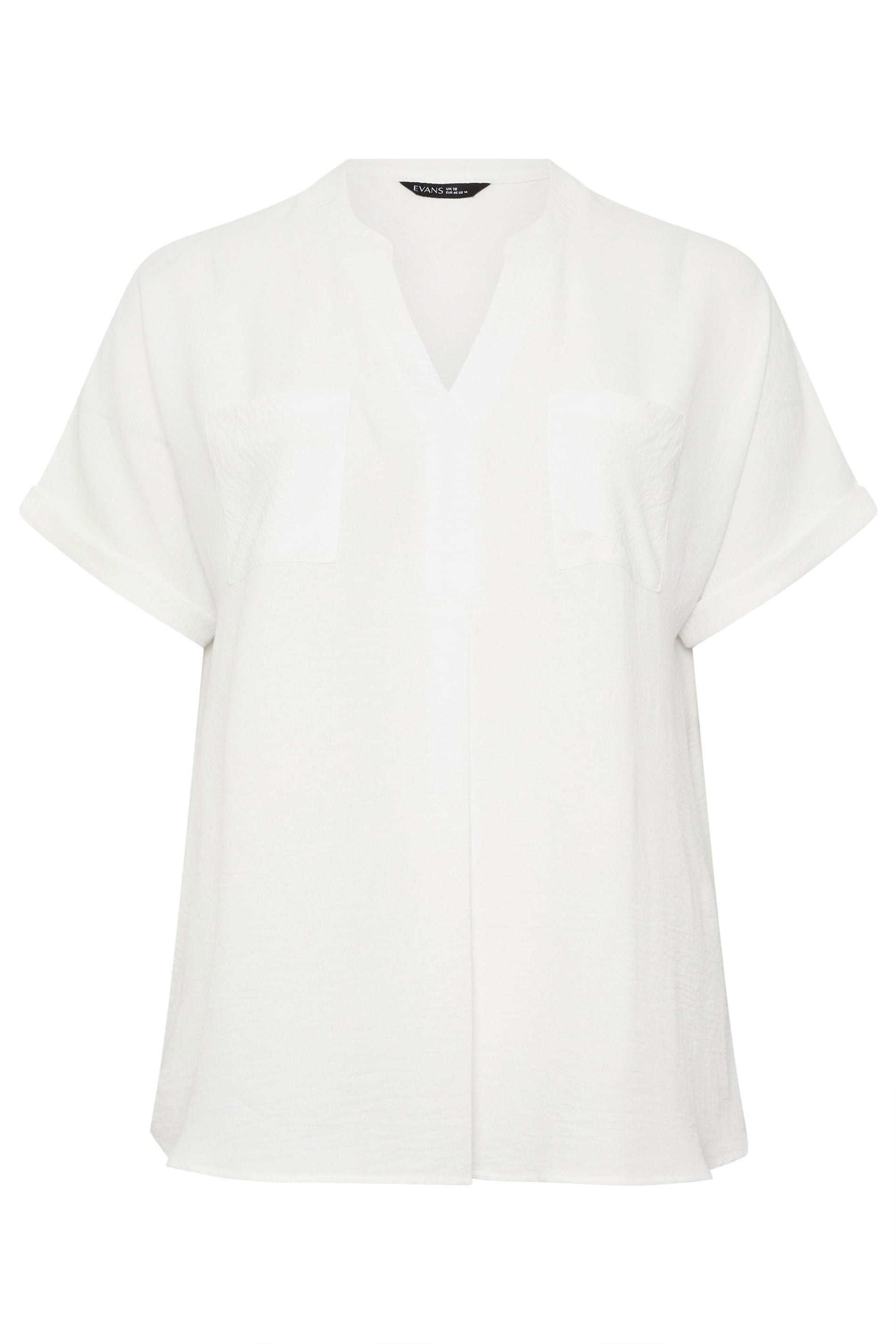EVANS Plus Size White Short Sleeve Utility Blouse | Evans  6