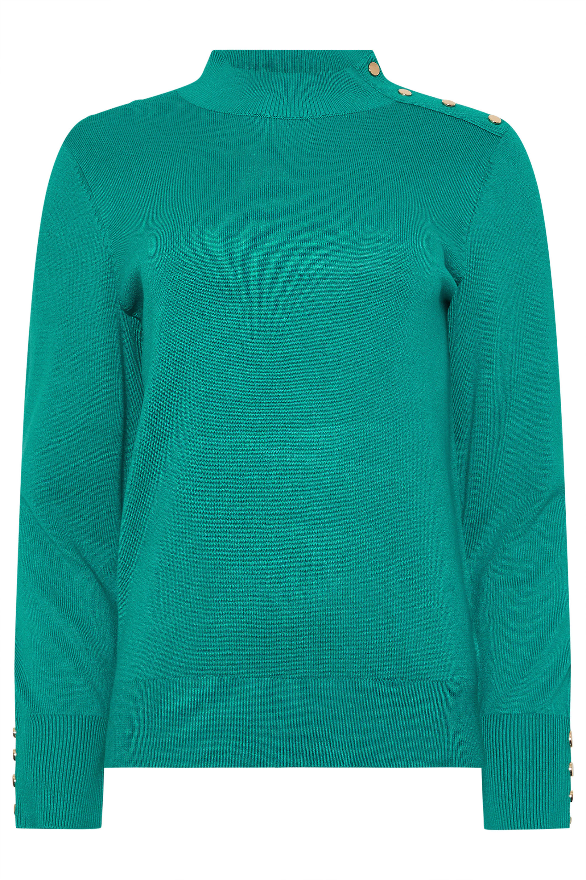M&Co Green Button Turtle Neck Jumper | M&Co 5