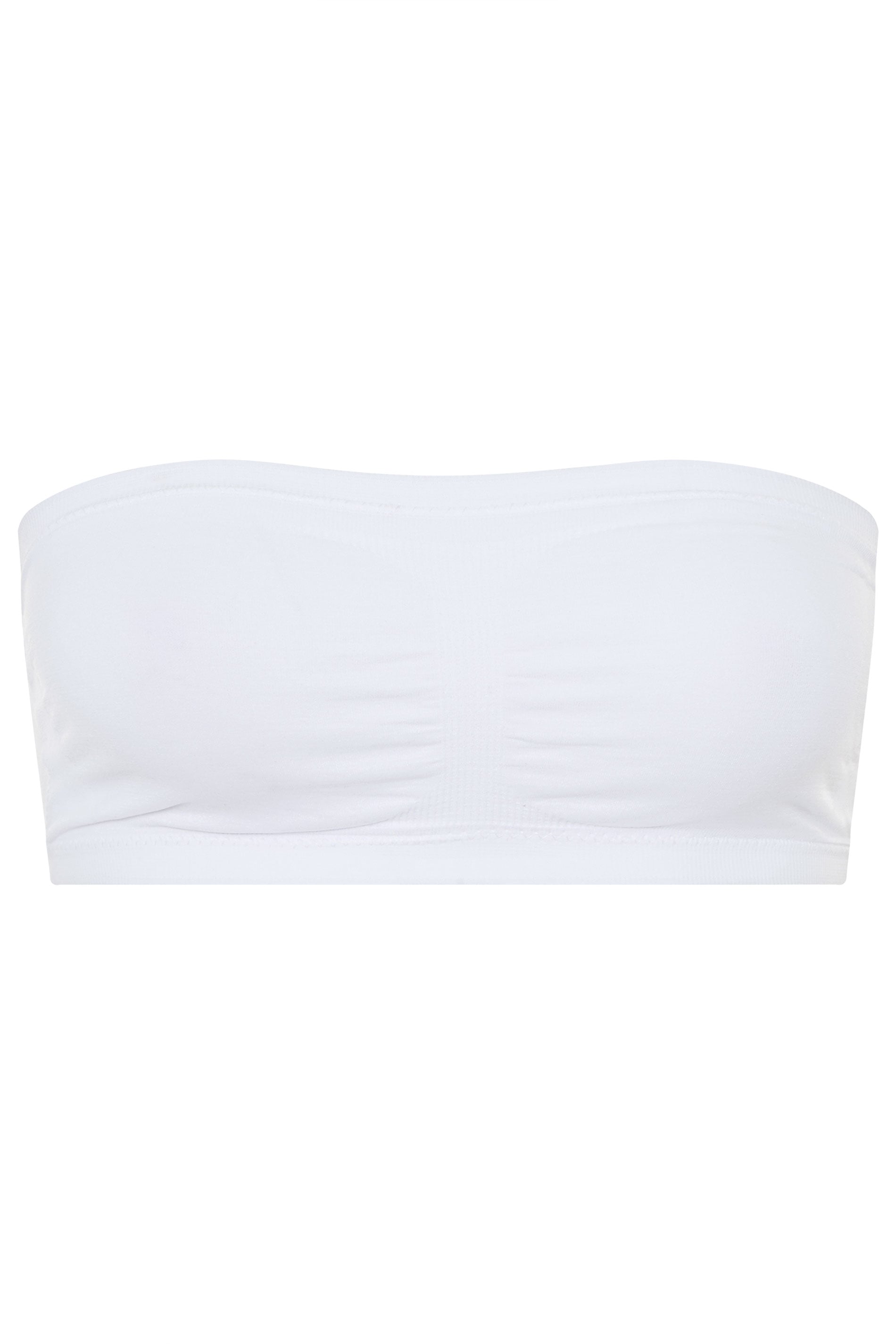 YOURS Plus Size White Seamless Padded Non-Wired Bandeau Bra | Yours Clothing 2