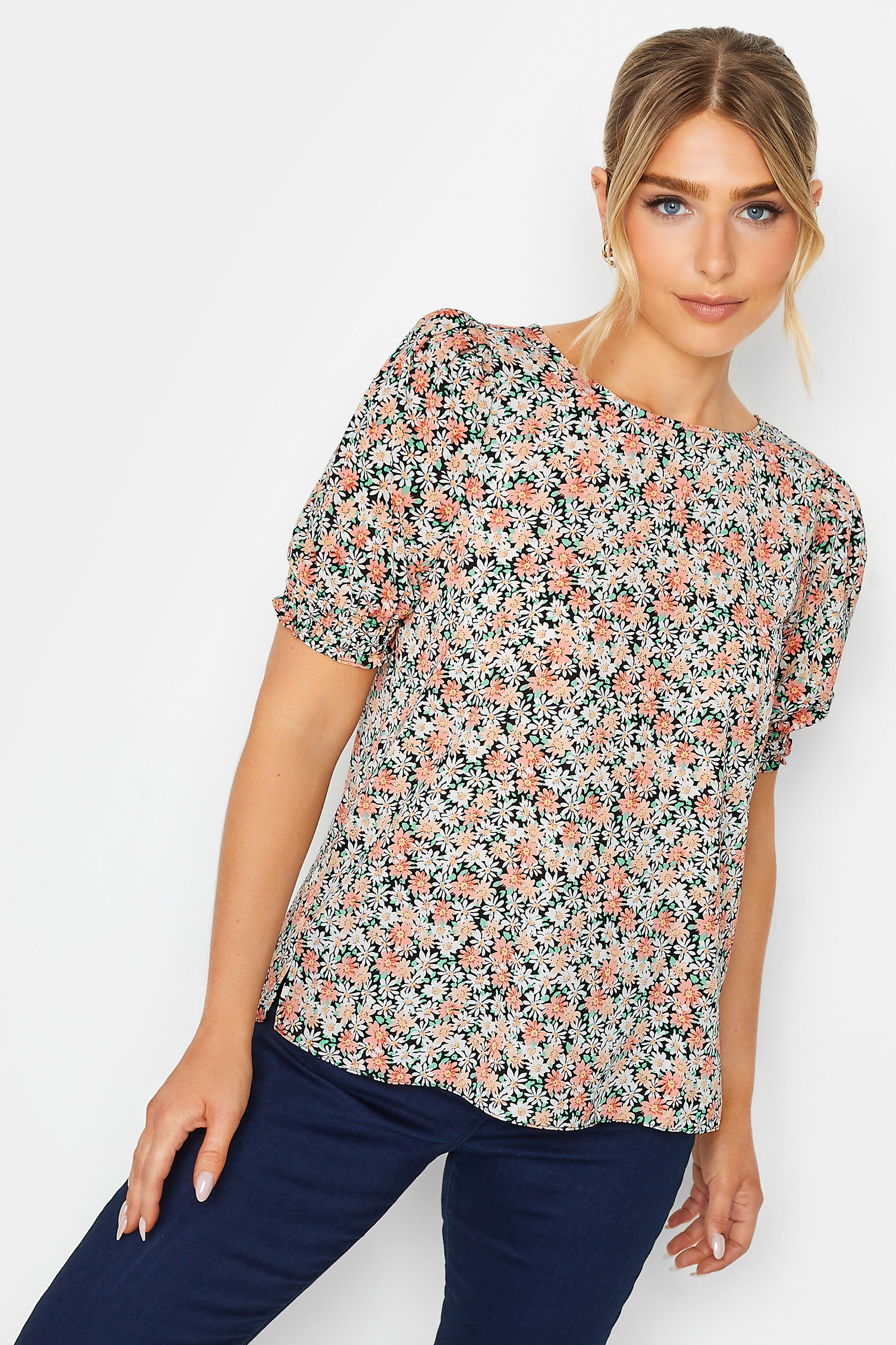 M&Co Orange Daisy Print Blouse | M&Co