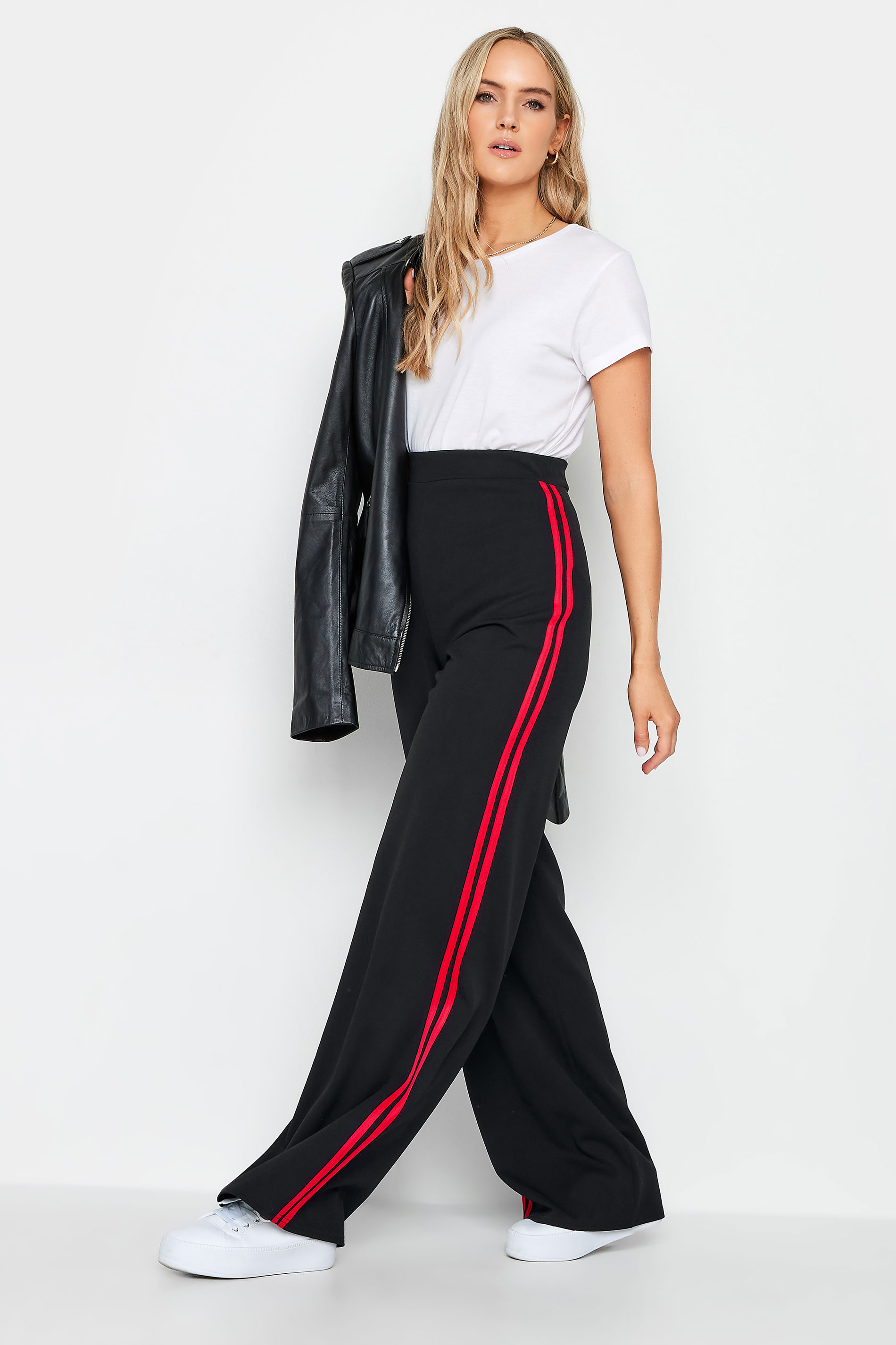 LTS Tall Women's Red & Black Side Stripe Wide Leg Trousers | Long Tall Sally 2