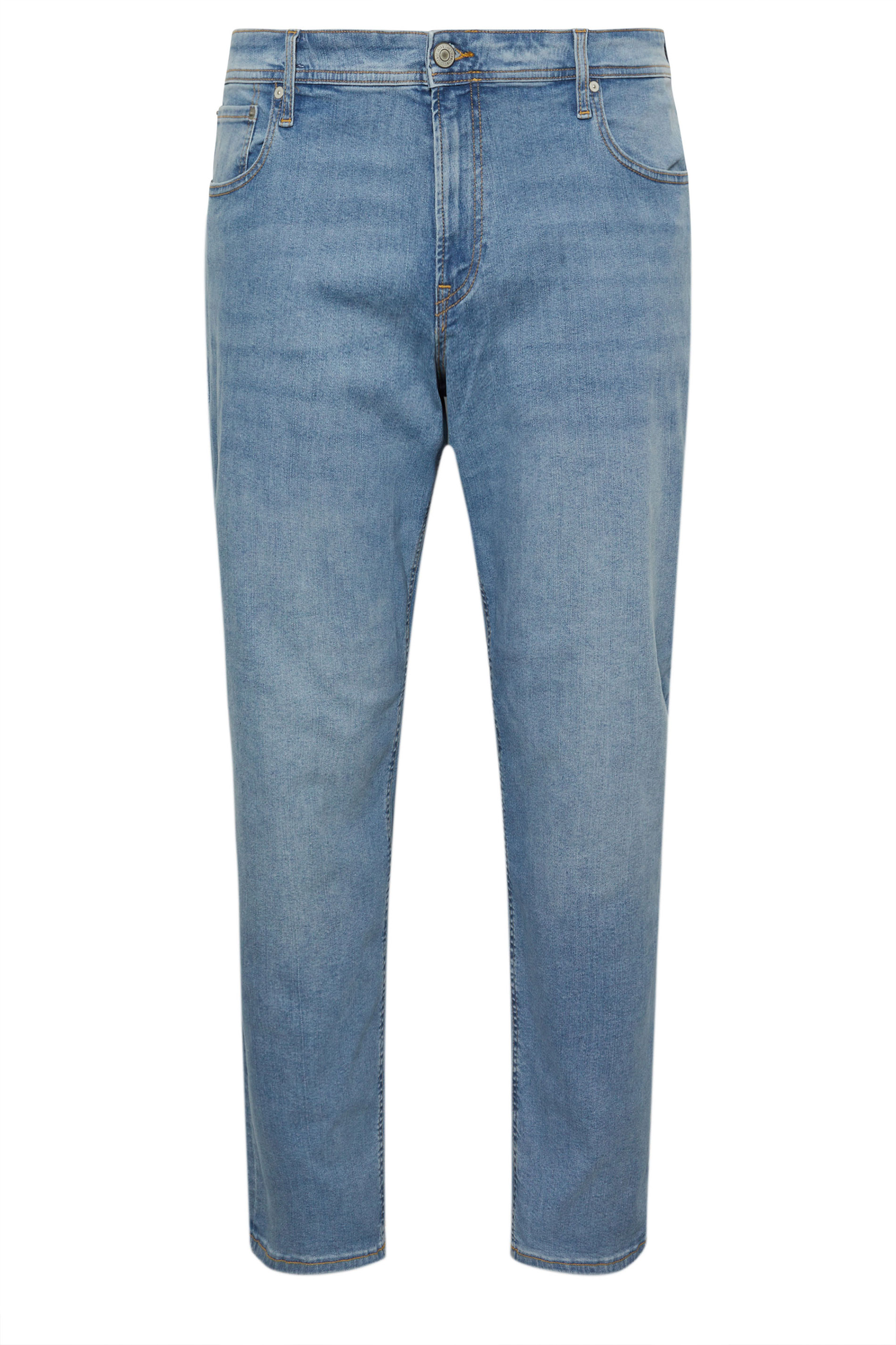 JACK & JONES Big & Tall Light Blue Denim 'Mike' Jeans | BadRhino 4