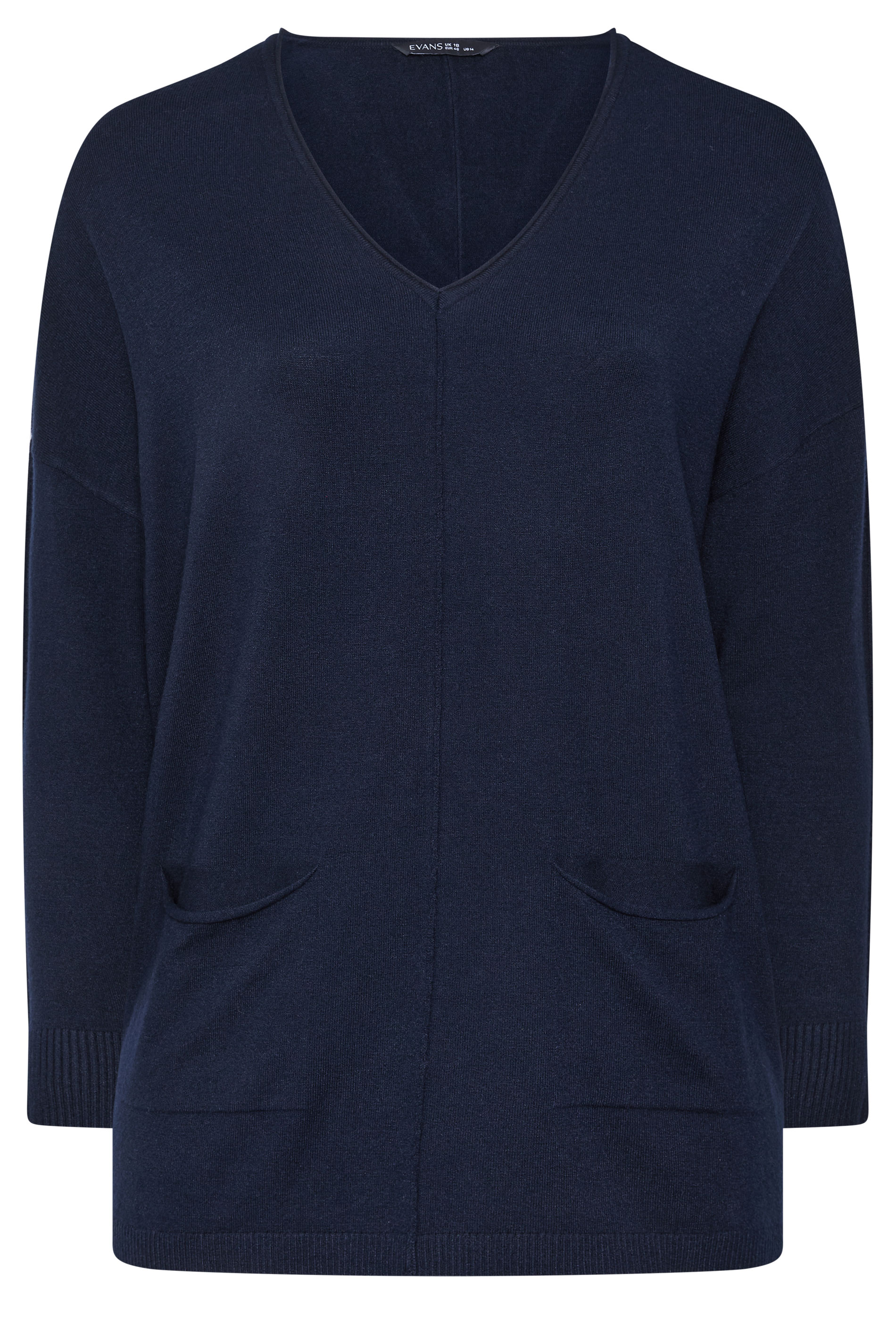 EVANS Plus Size Black Seam Detail Jumper | Evans 1
