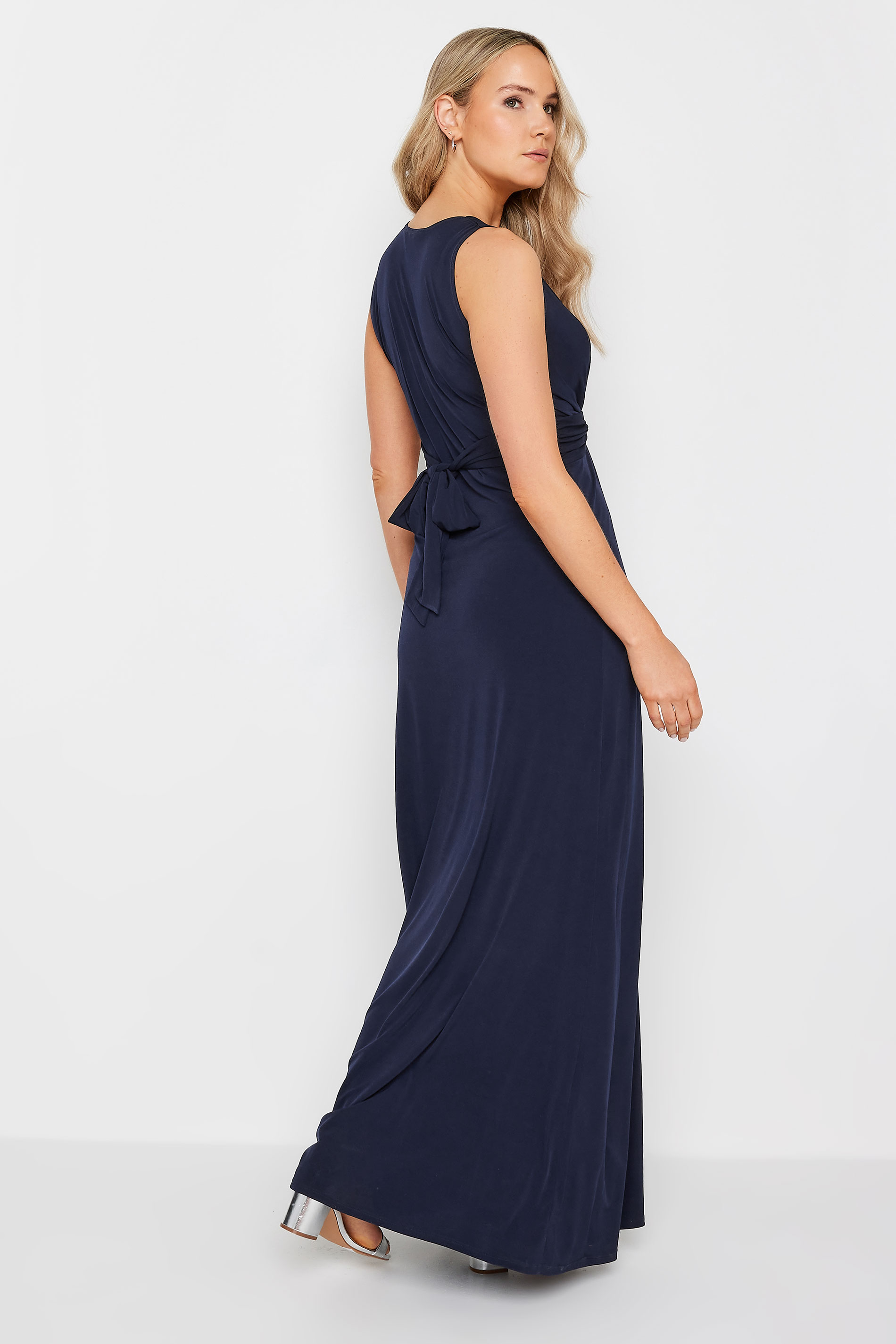 LTS Tall Womens Navy Blue Knot Front Maxi Dress | Long Tall Sally 3