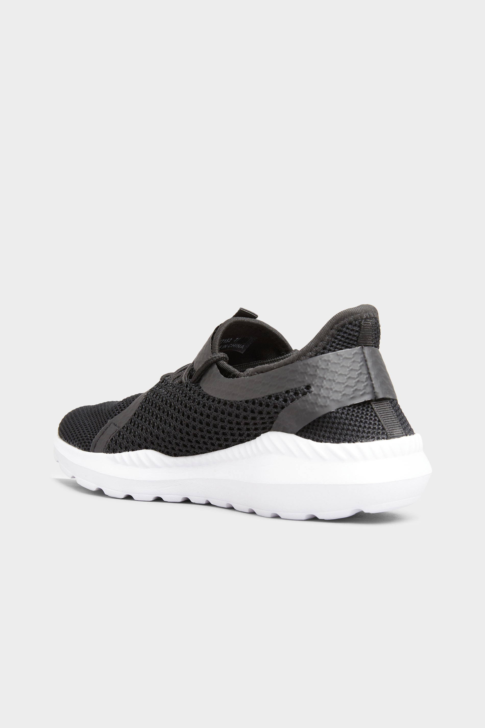 Black Knitted Mesh Trainers In Standard D Fit | Long Tall Sally