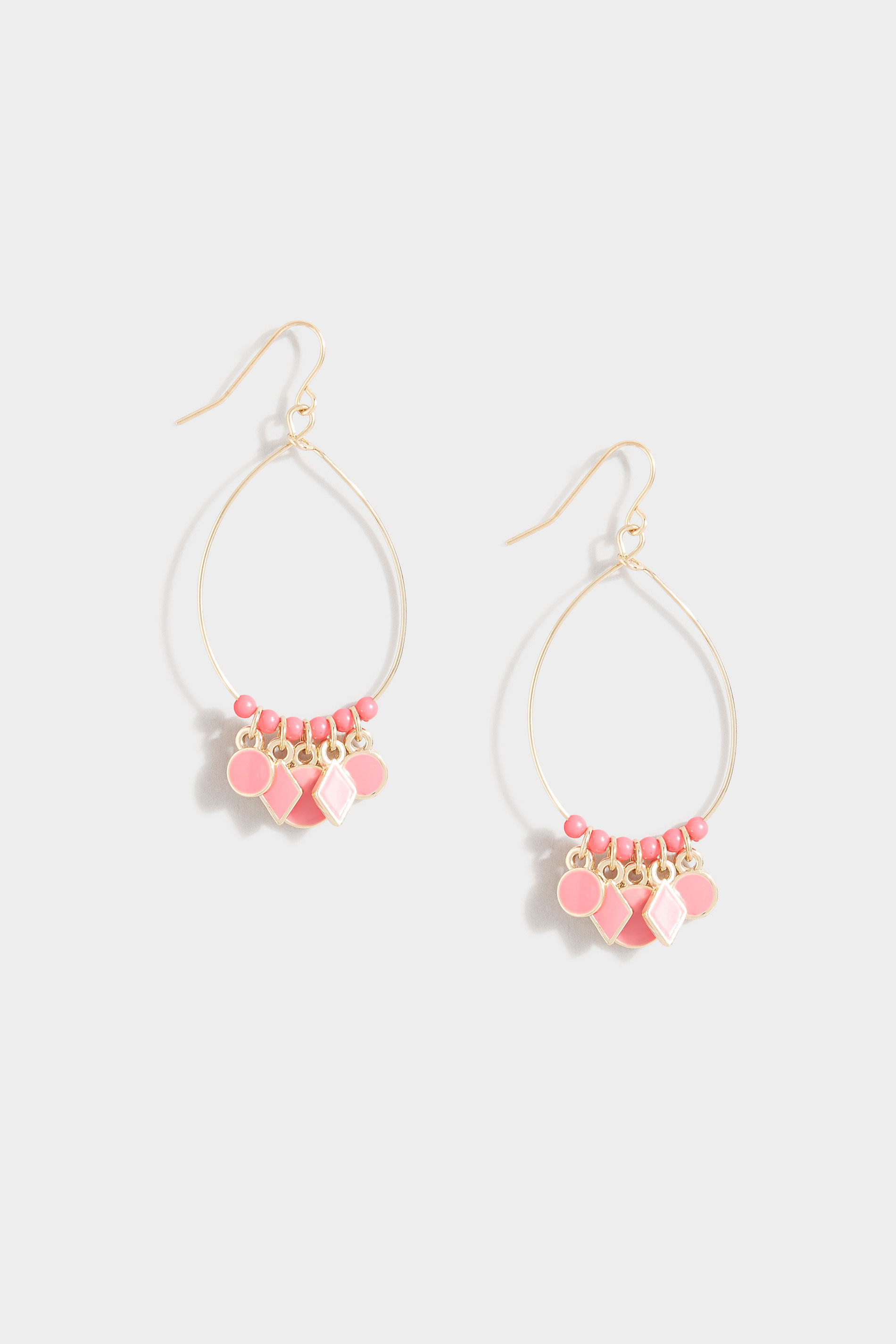 Pink Enamel Charm Hoops Earrings | Long Tall Sally