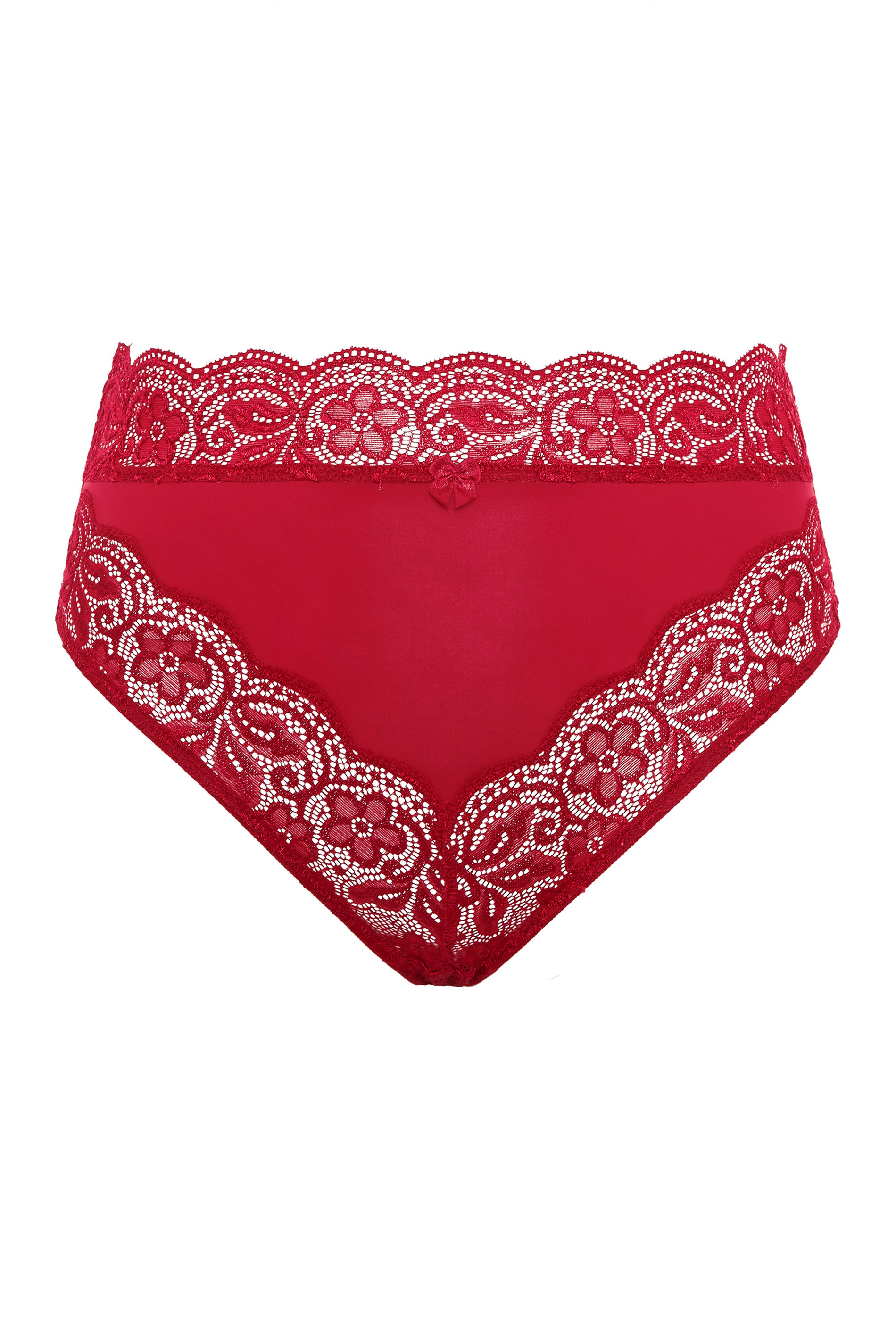 Plus Size Red Lace Up Boudoir Briefs | Yours Clothing 3