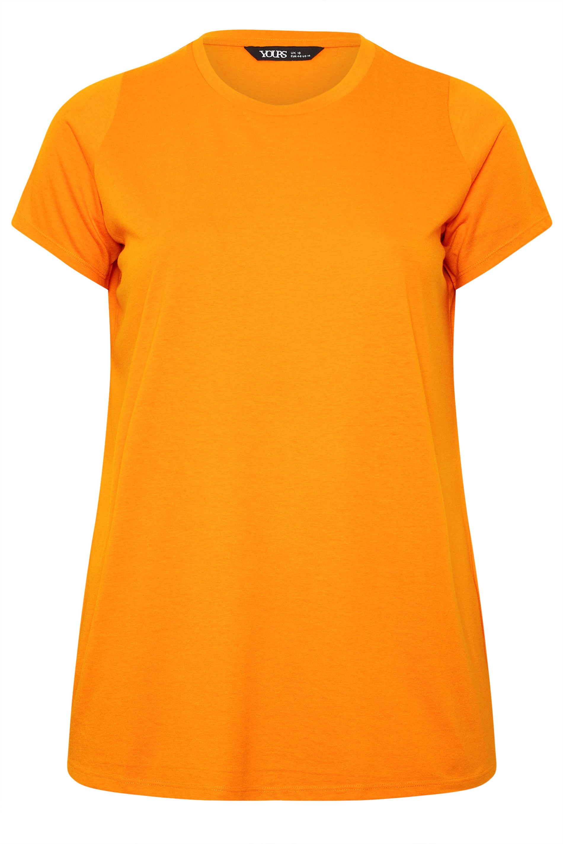 YOURS Plus Size Orange Core Basic T-Shirt | Yours Clothing 5