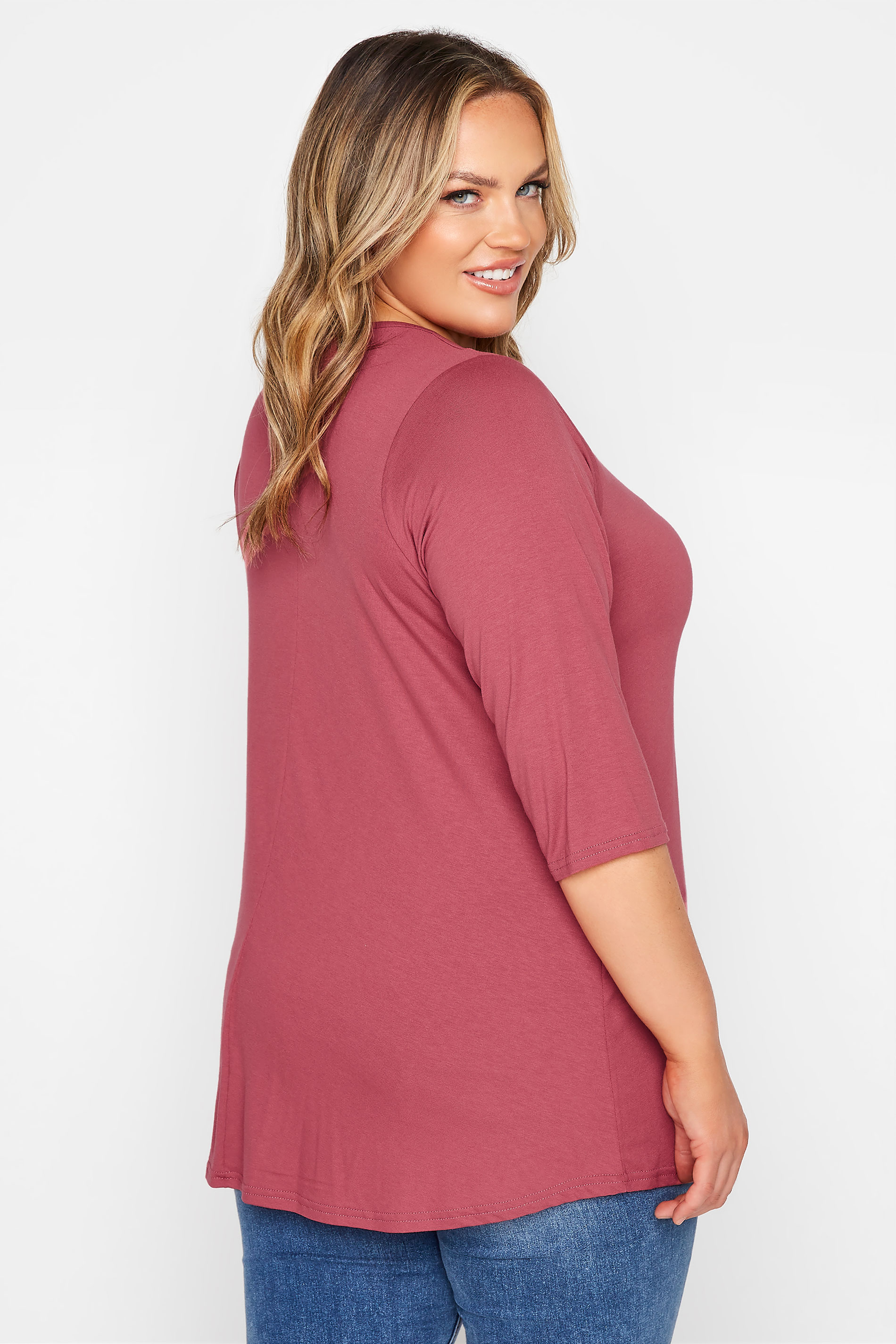 Plus Size LIMITED COLLECTION Rose Pink Jersey Swing Top | Yours Clothing 3