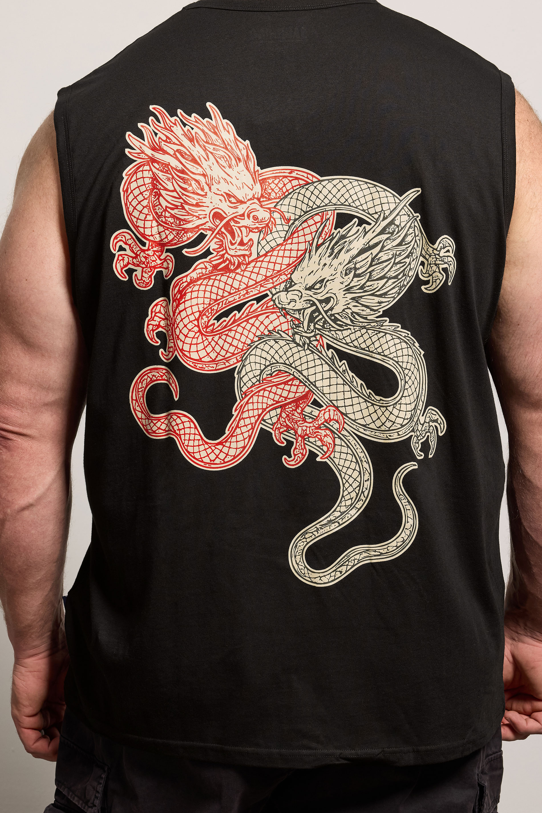 BadRhino Big & Tall Black Dragon Graphic Vest | BadRhino 3