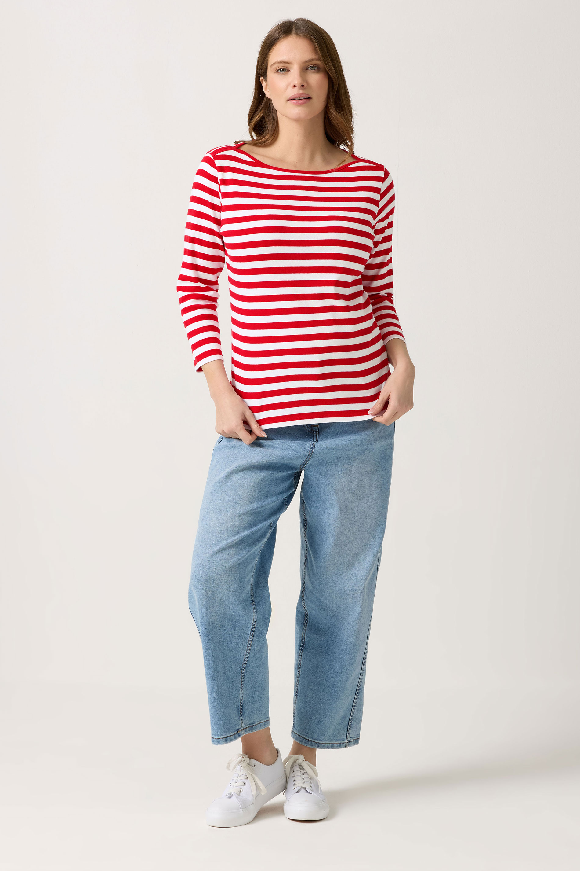 M&Co 2 PACK Red & Blue Stripe Slash Neck Tops | M&Co 2