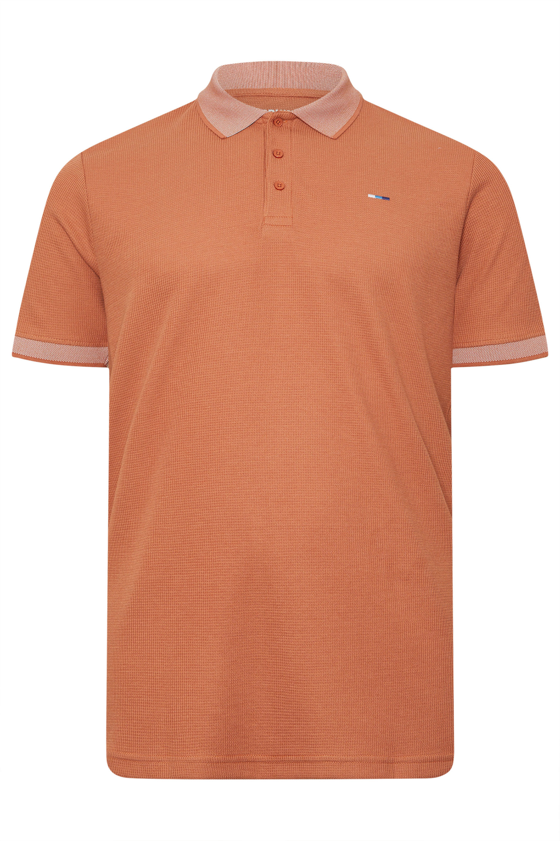 BadRhino Big & Tall Orange Two Tone Waffle Polo Shirt | BadRhino 5