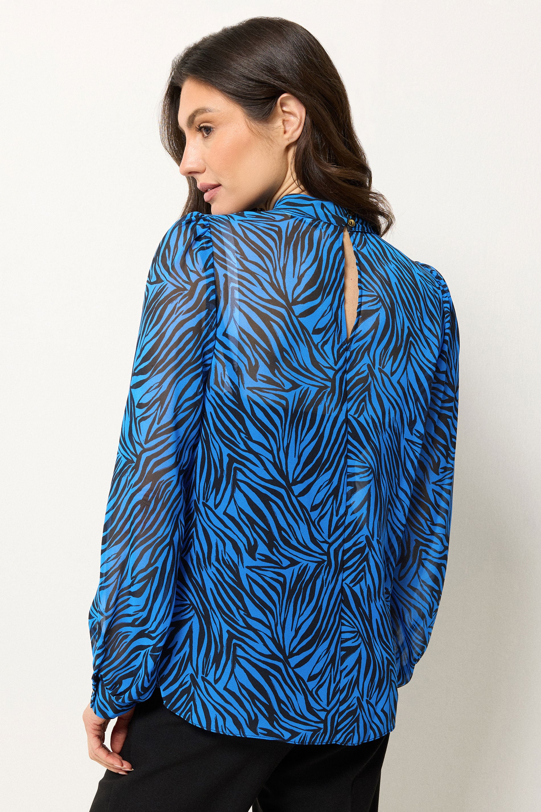 M&Co Blue Zebra Print Blouse | M&Co 2