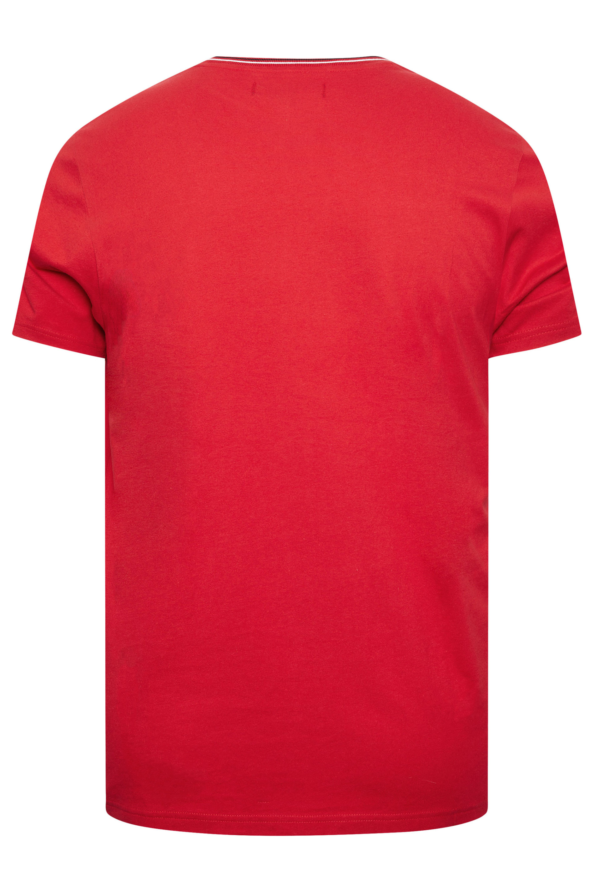 BadRhino Big & Tall Red & White Chest Stripe T-Shirt | BadRhino 3