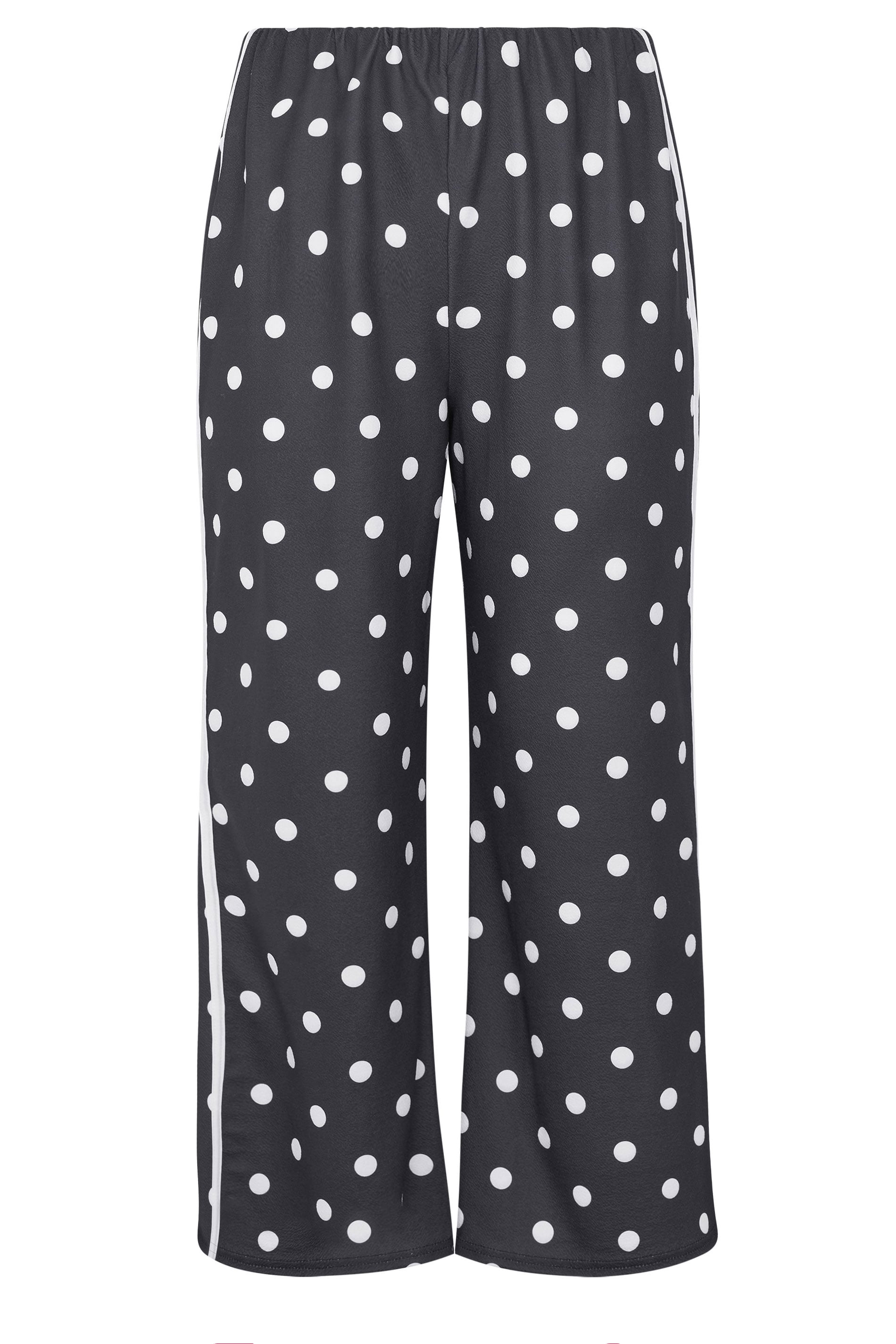 LIMITED COLLECTION Plus Size Black Polka Dot Side Stripe Trousers | Yours Clothing 6