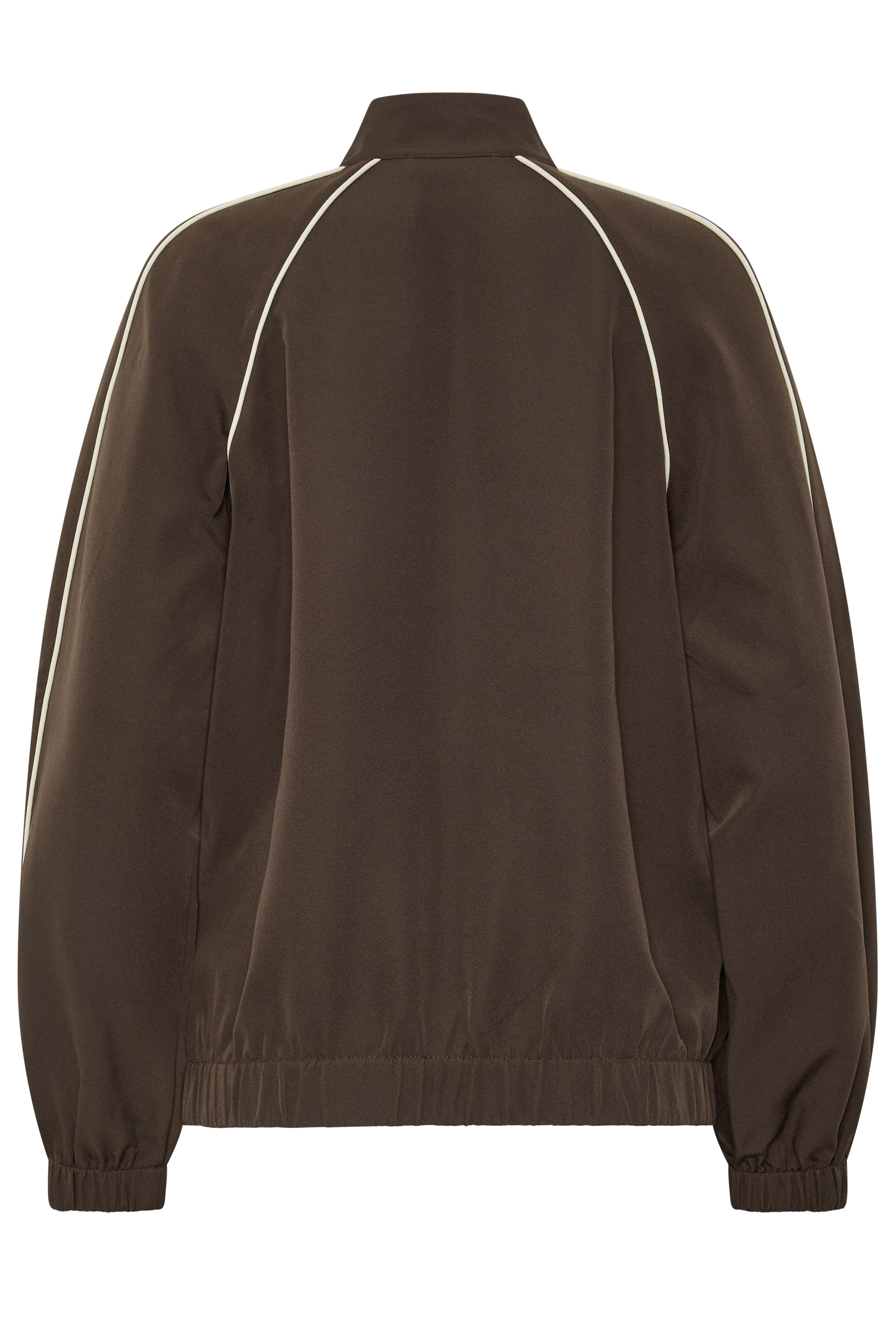 LTS Tall Women's Chocolate Brown Piped Funnel Neck Jacket | Long Tall Sally 2