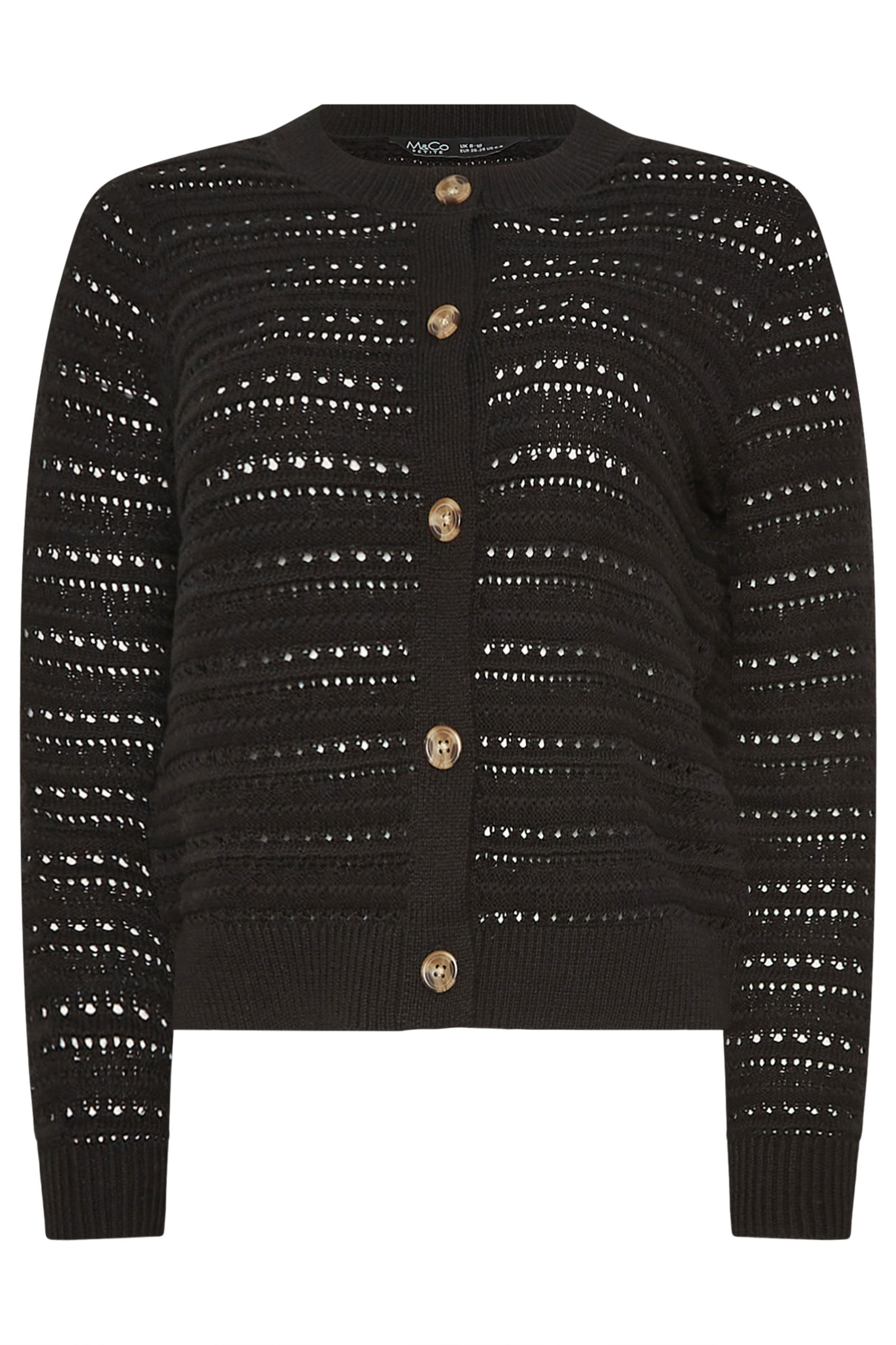 M&Co Petite Black Crochet Cardigan | M&Co 5
