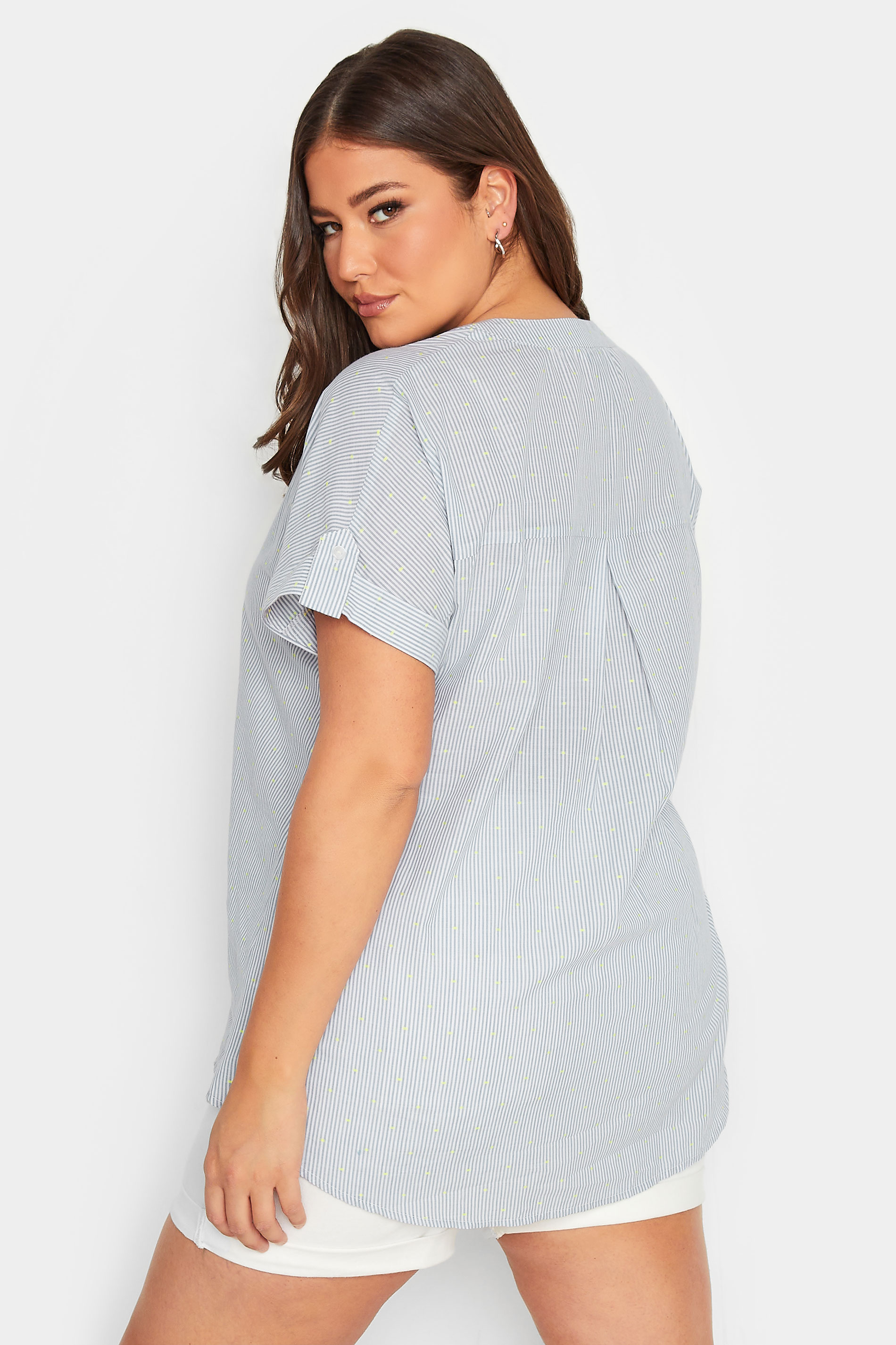YOURS Plus Size Blue Stripe Print Shirt | Yours Clothing 3