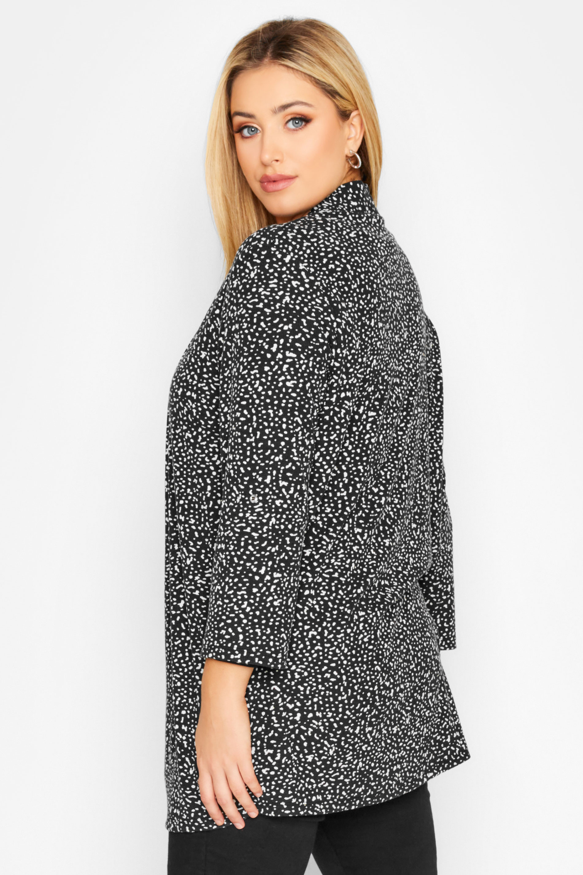 Plus Size Charcoal Grey Animal Print Ribbed Cardigan | Yours Clothing  3