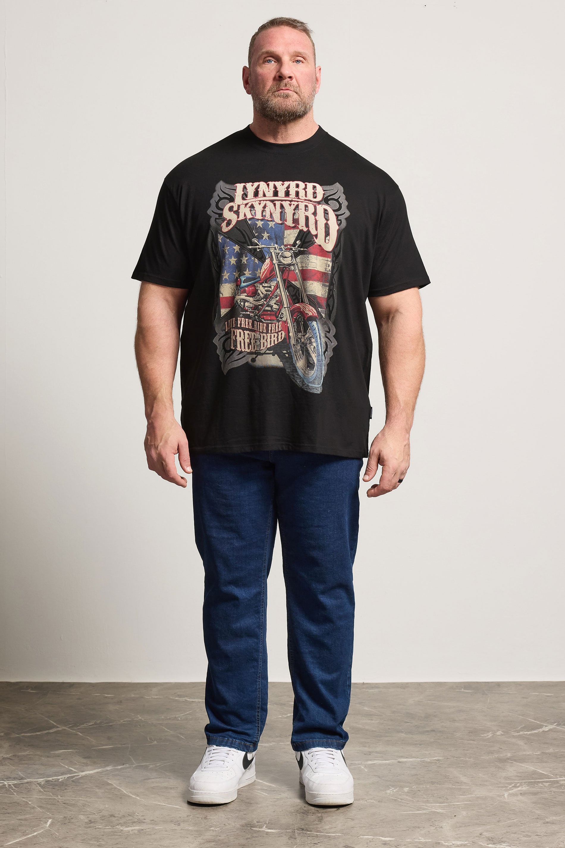 BadRhino Big & Tall Black Lynyrd Skynyrd Bike Graphic T-Shirt | BadRhino 1