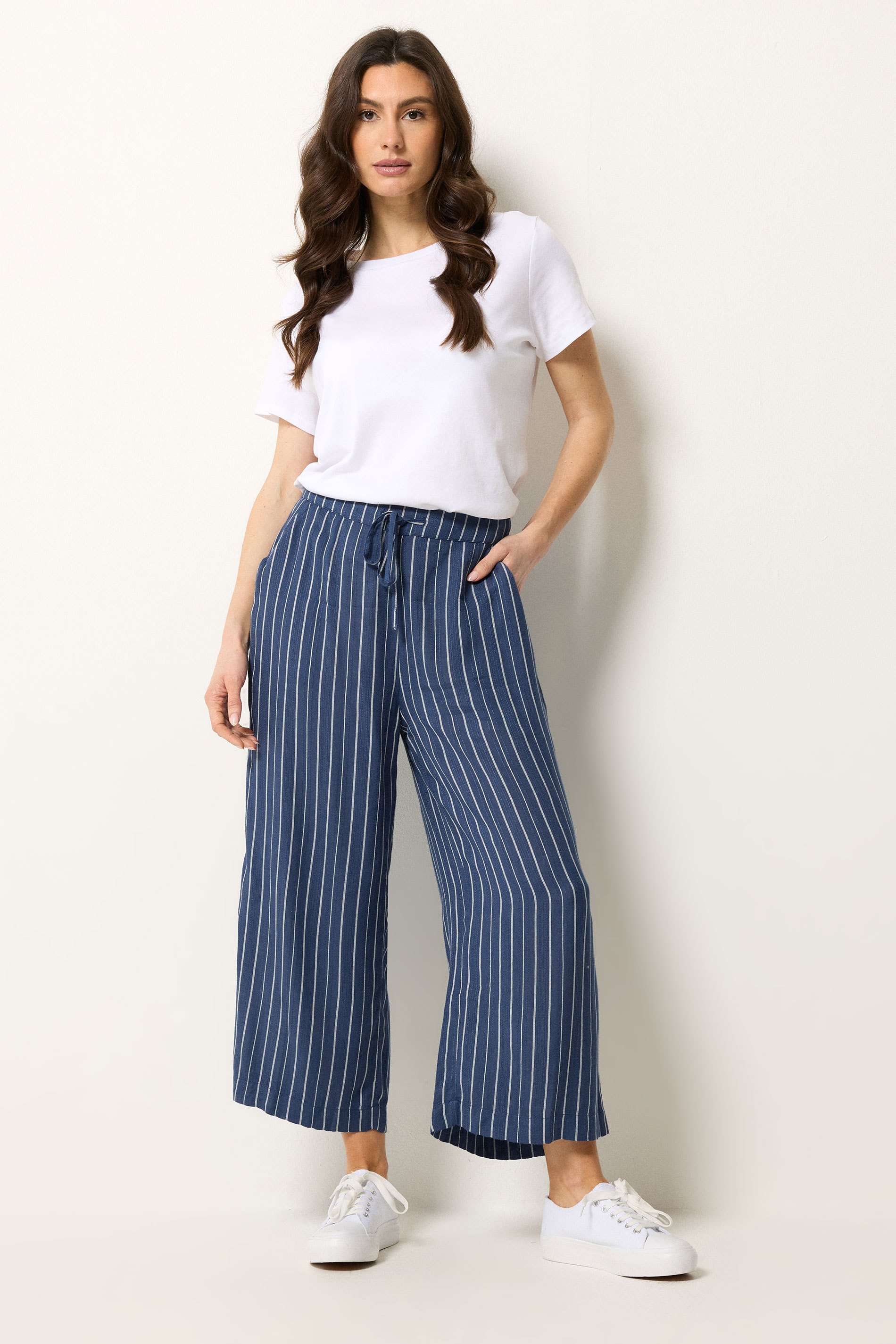 M&Co Blue Stripe Culottes | M&Co 1